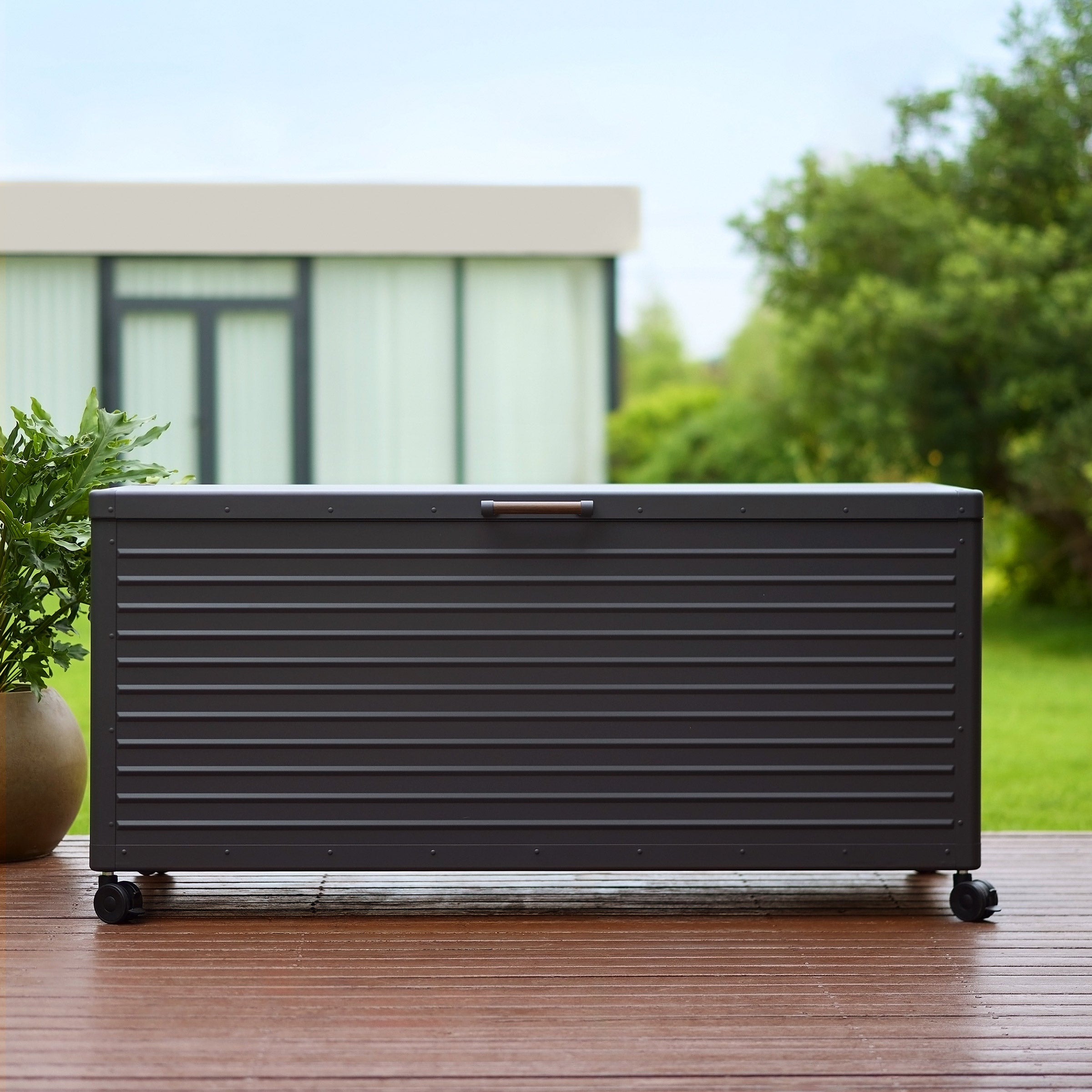 Mirador 205-Gallon Deck Box with Lockable Wheeled Base (#1850920