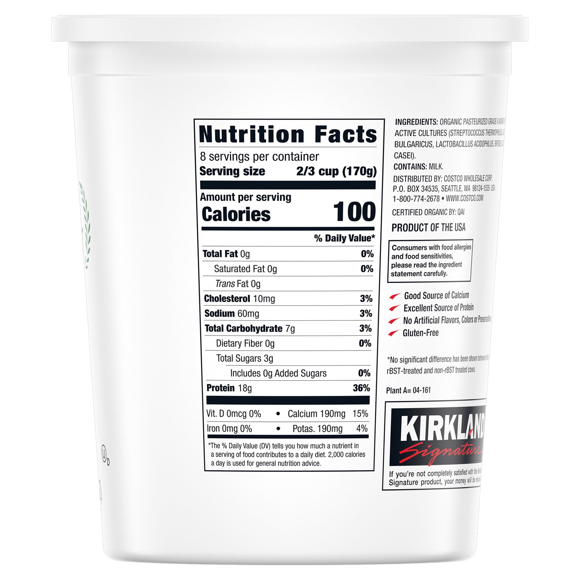 Kirkland Signature Organic Greek Yogurt 48 oz (3 lbs) - $6.89 at Costco