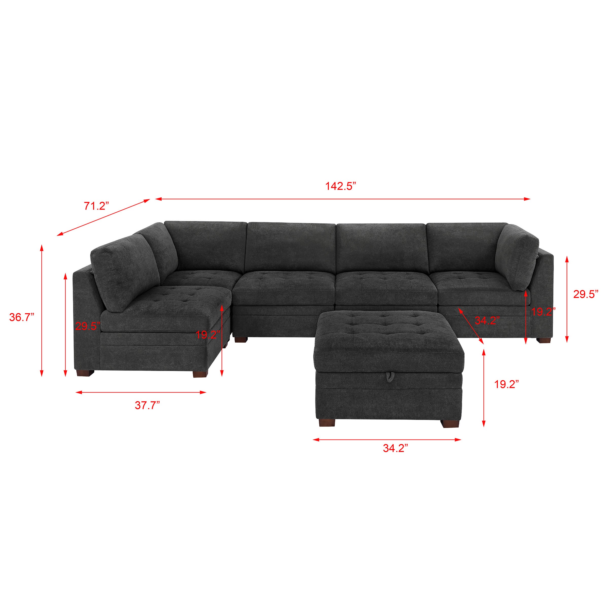 Thomasville Tisdale 6-Piece Modular Fabric Sectional - $1499.99 at Costco