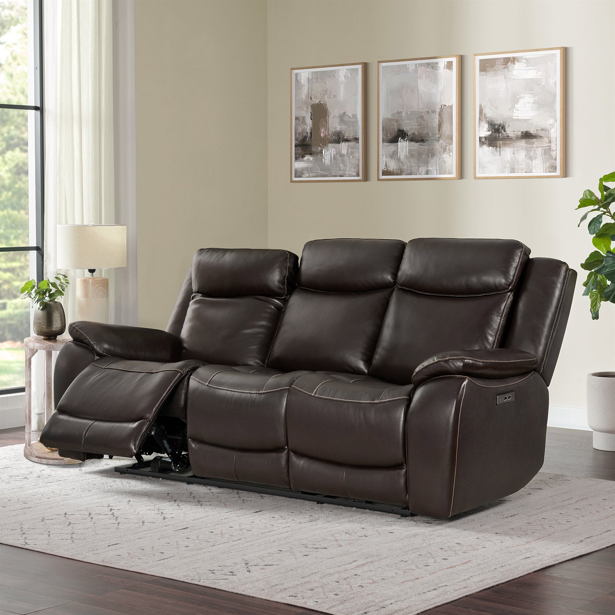 Gilman Creek Leather Power Sofa with 2 Power Headrests (#1653377