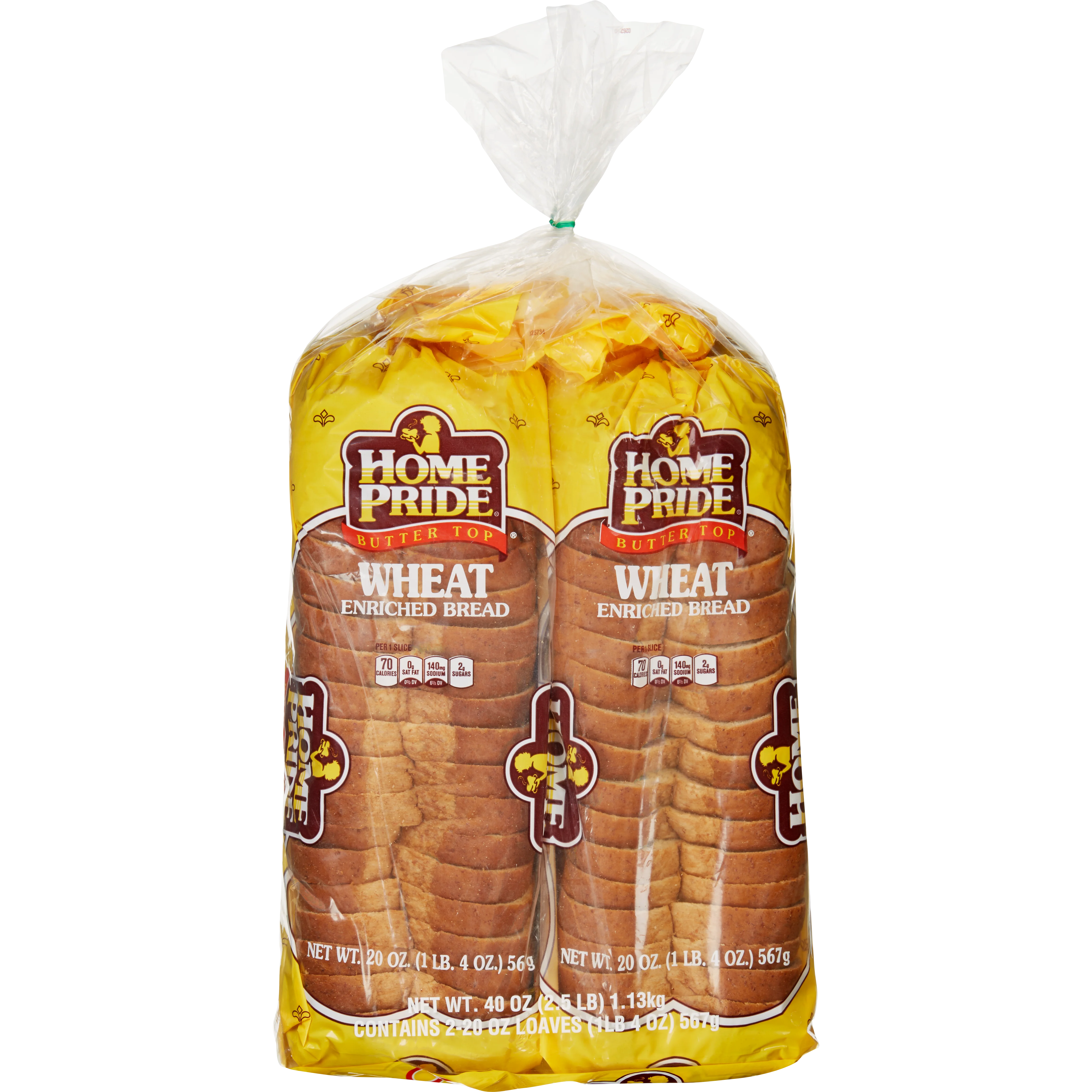 Home Pride Wheat Enriched Bread, 2-Pack, 40 oz (#1062701) - $5.29
