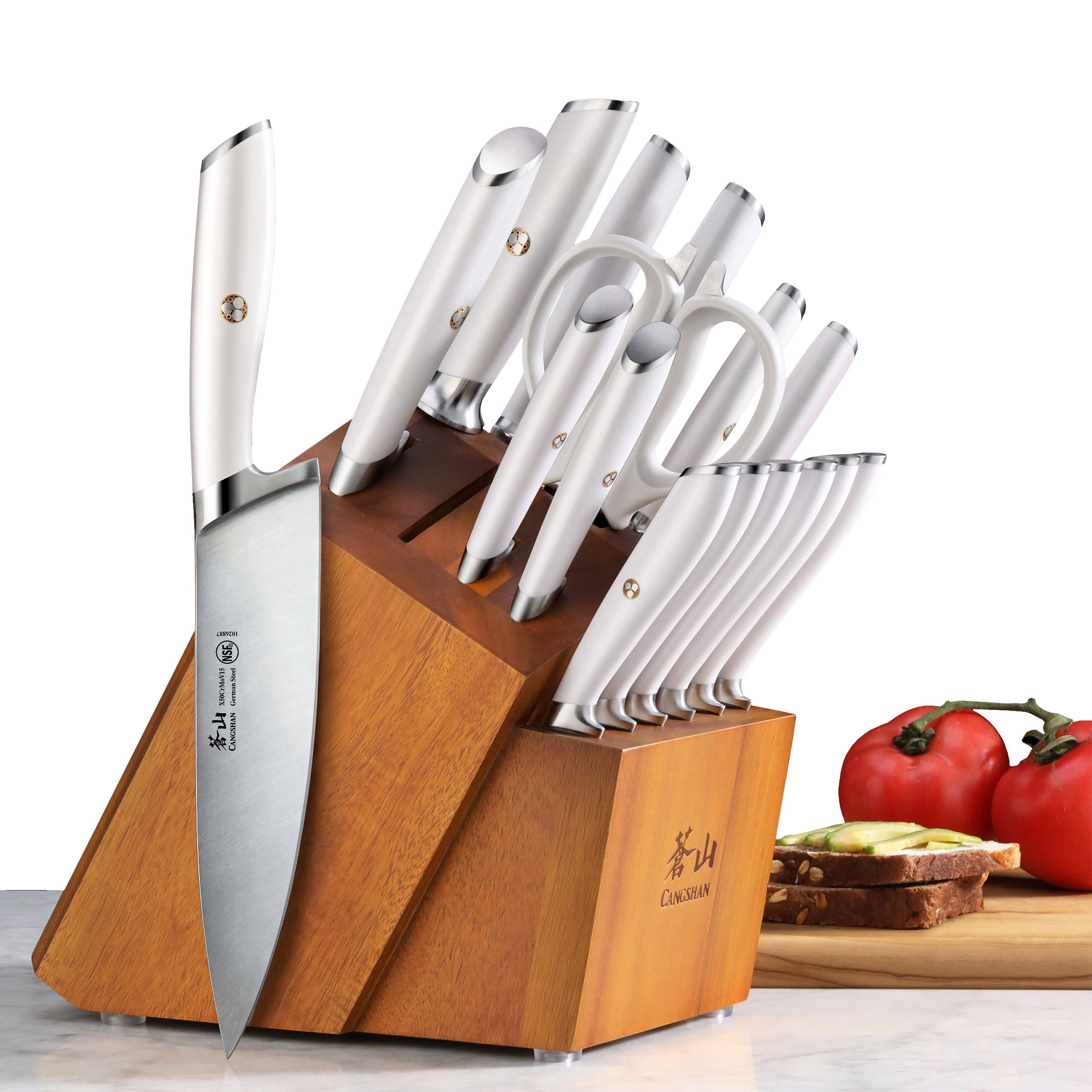Cangshan Olympus German Steel Knife Block, 17 Piece (#1759346