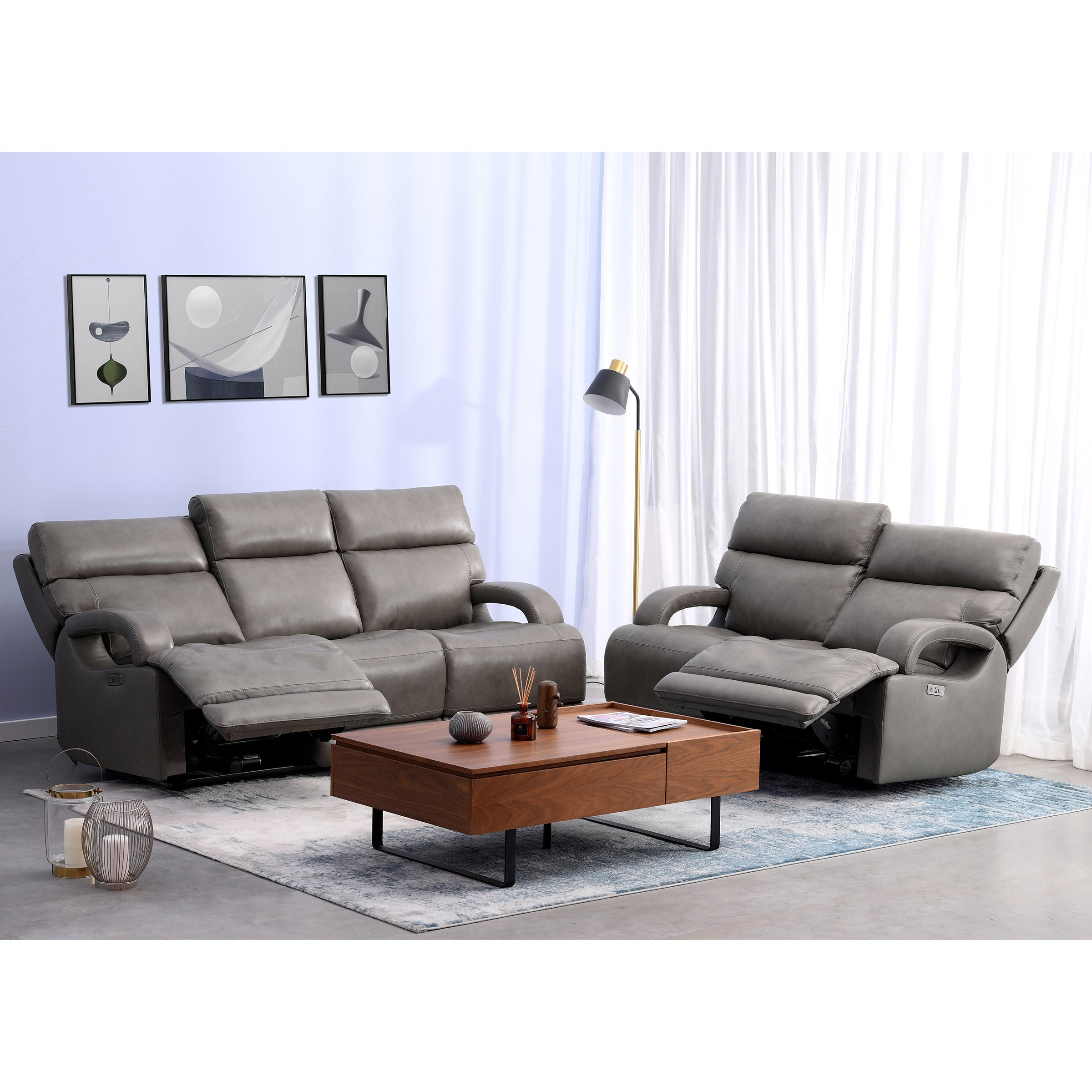 Simon Li Leather Power Reclining Sofa - $299.97 at Costco