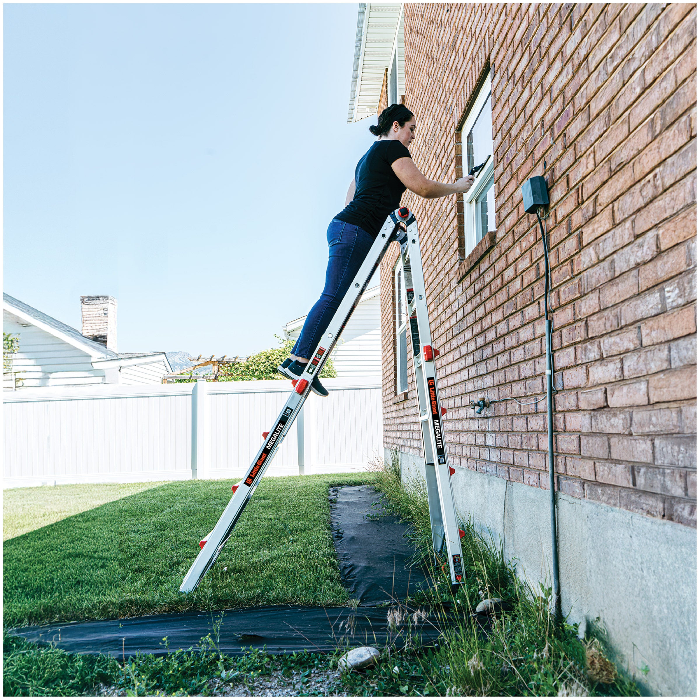 Little Giant MegaLite Multi-Position Ladder with Storage Rack