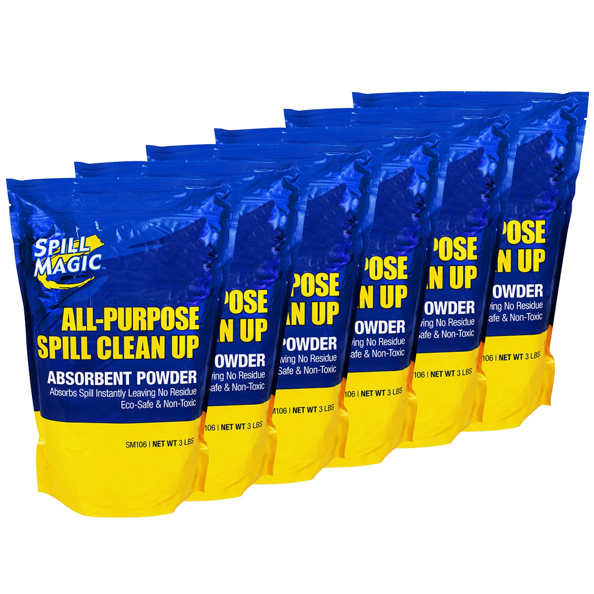 Spill Magic Absorbent Powder, 3 lb Bags, 6-Count Case (#1816230) - $36.99