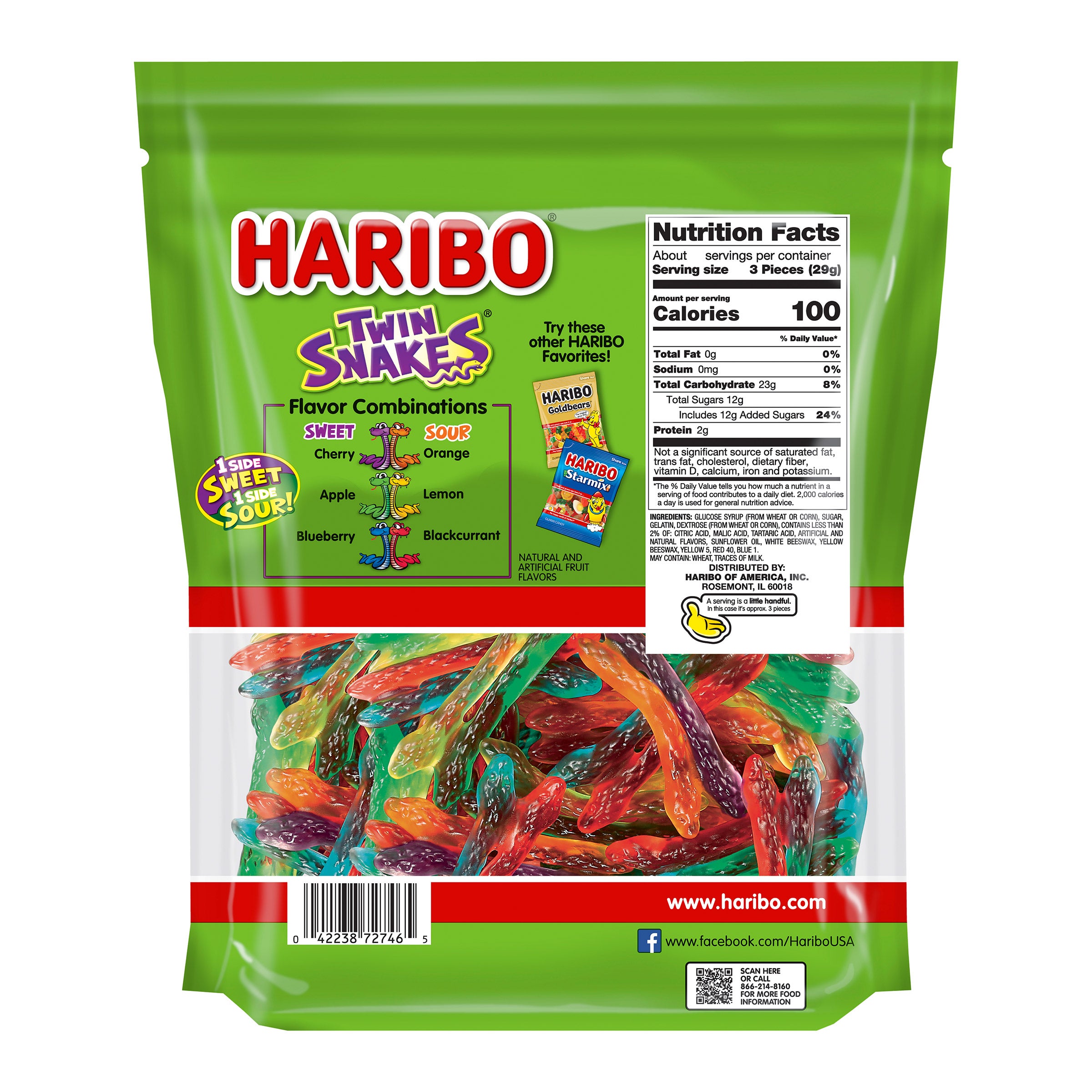 Haribo Twin Snakes 56 oz Stand Up Bag (#2024701) - $3.97 (down