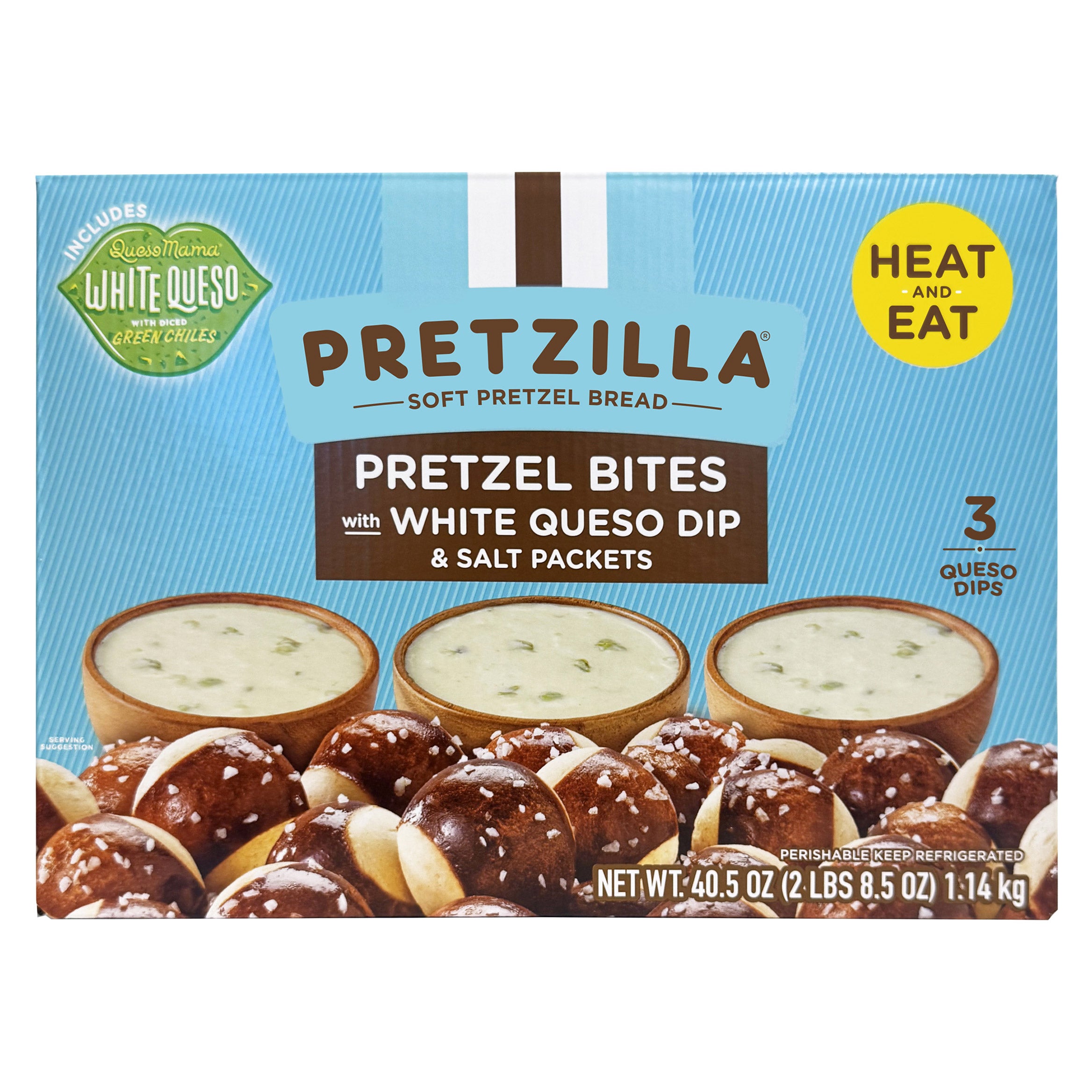 Costco Pretzilla Pretzel Bites with White Queso Dip 40.5 Ounce Box ...