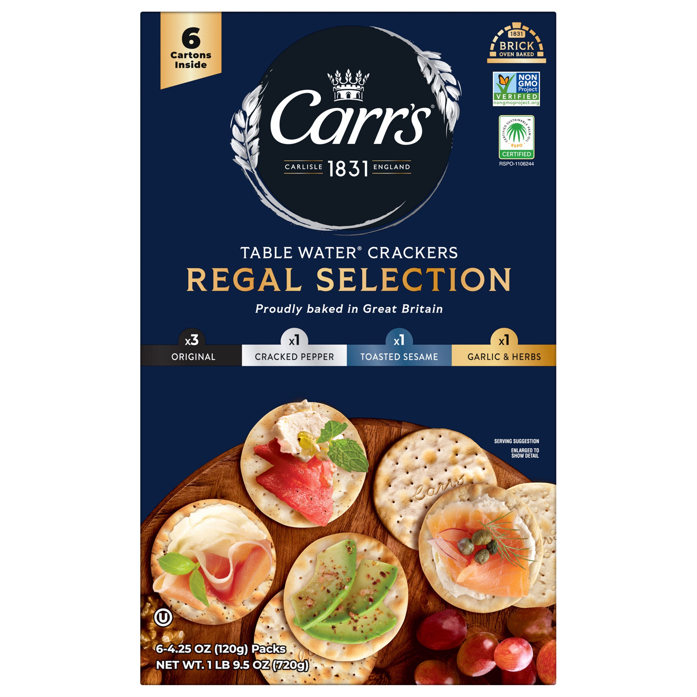 Costco Carr's Regal Selection Table Water Crackers, 6 x 4.25 oz ...