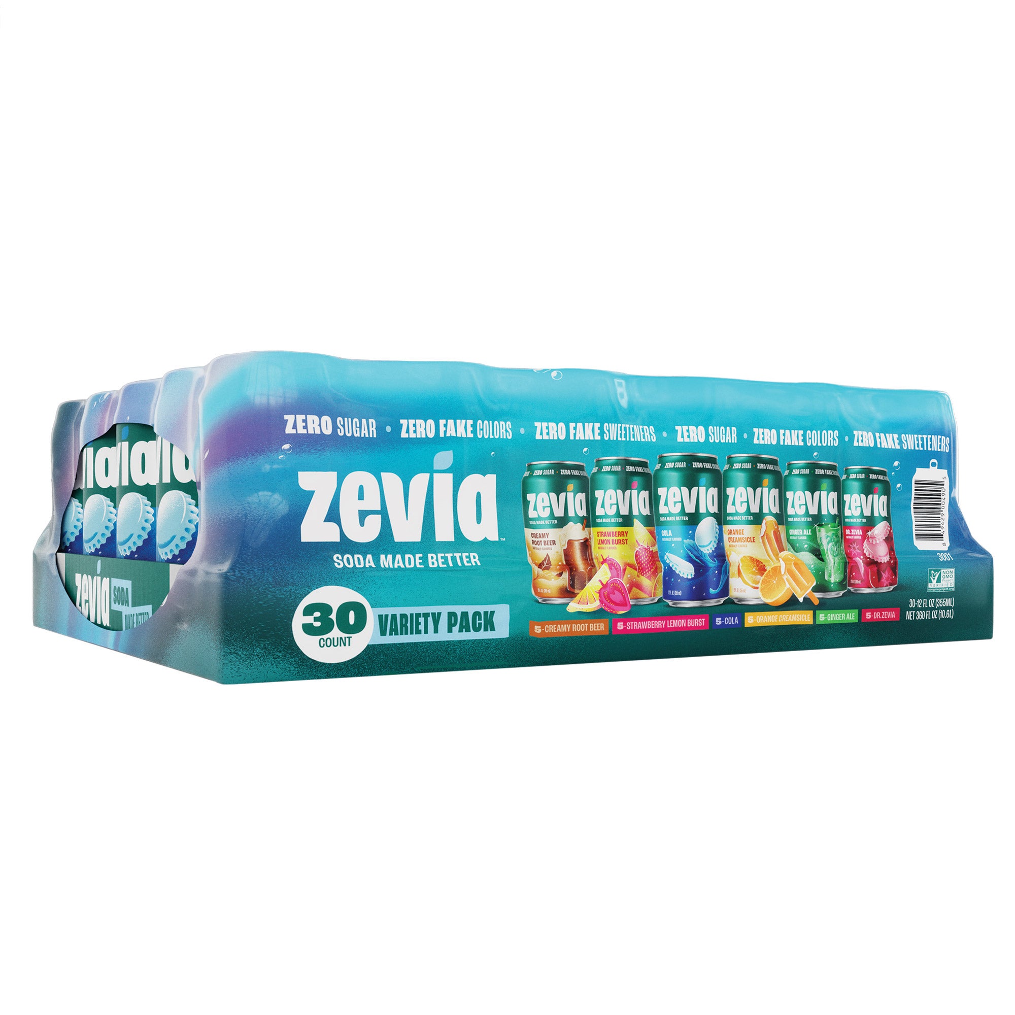 Zevia 6-Flavor Variety 30 Pack, 12 Ounces Each (#2016133) - $11.47