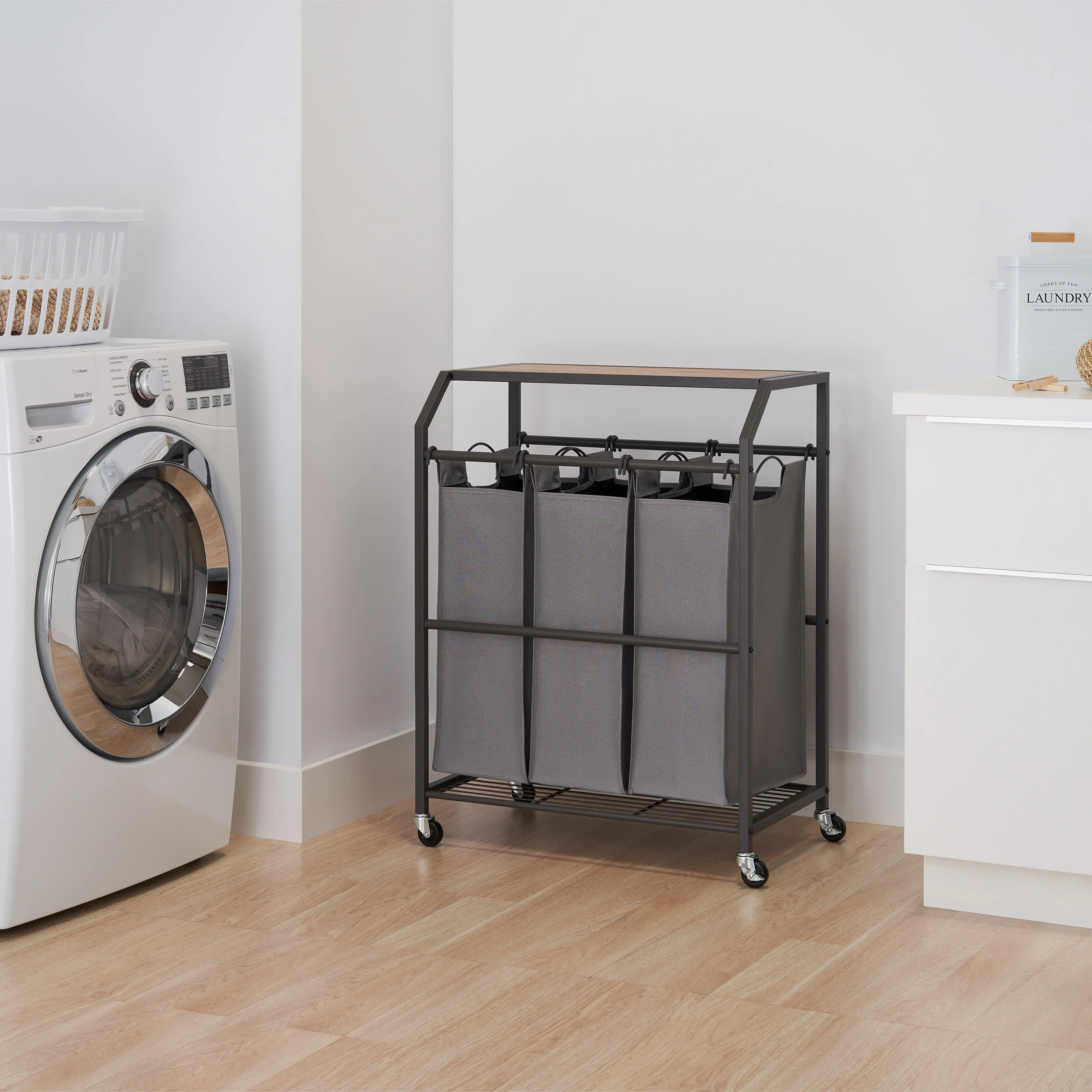 Trinity 3-Bag Laundry Cart with Flip-Up Top - $19.97 at Costco