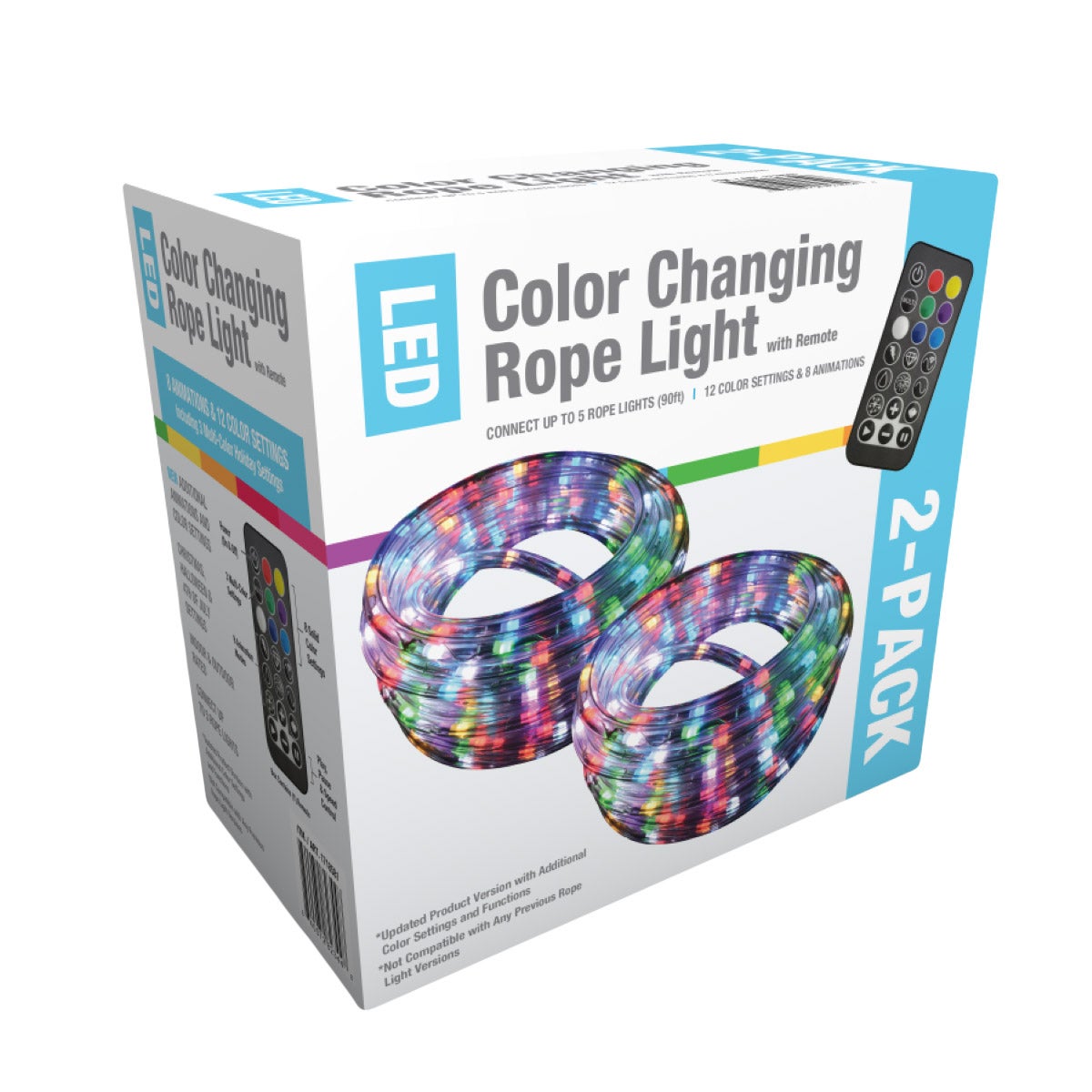 18 ft Color Changing LED Rope Light 2-Pack (#1718581) - $7.97 