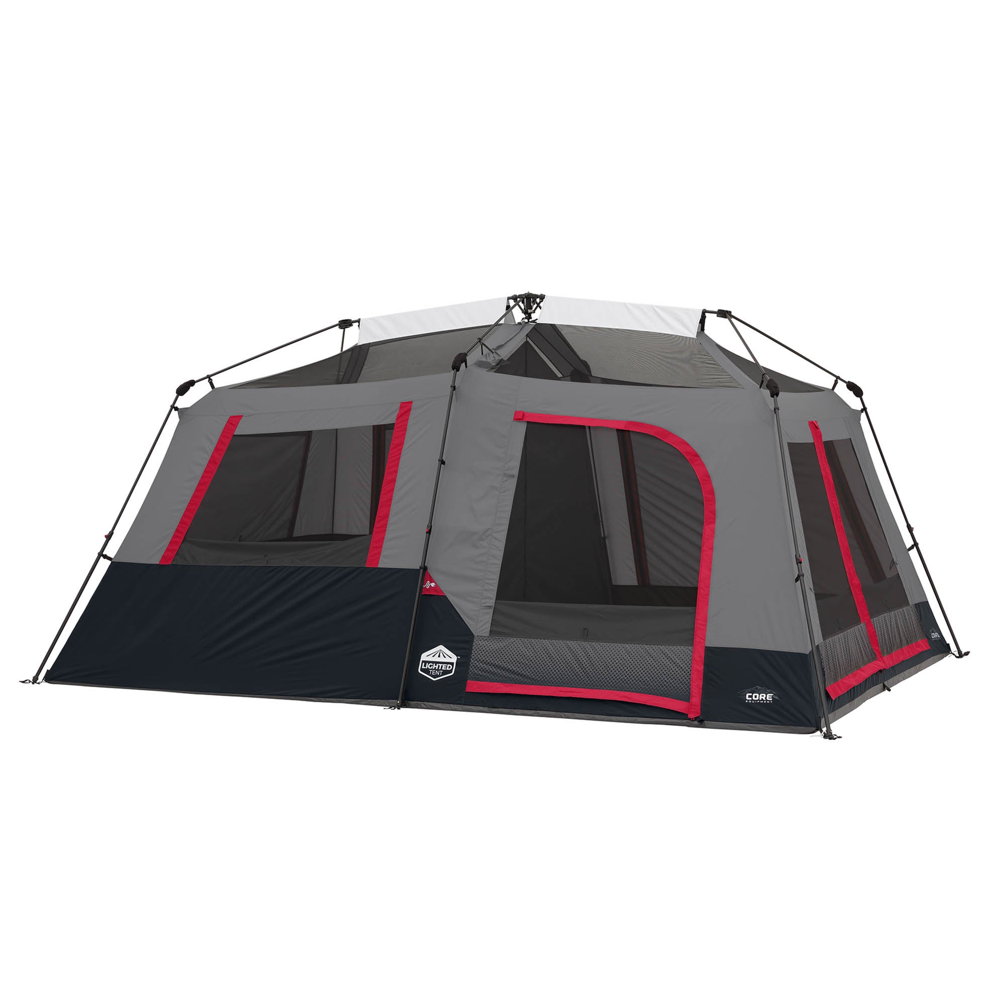 CORE 10 Person Lighted Instant Cabin Tent with Half Fly (#1654585