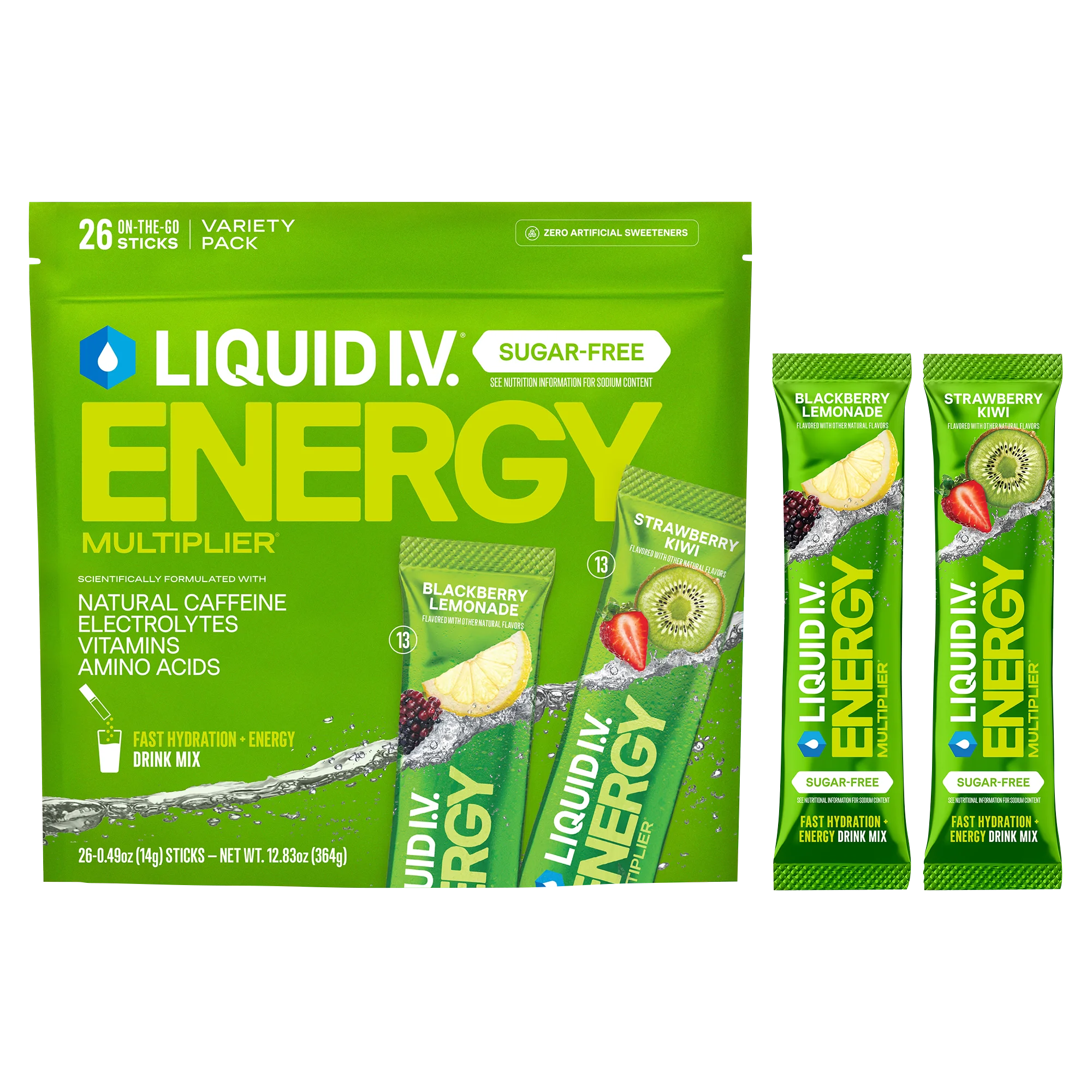 Costco Liquid I.V. Sugar Free Energy Multiplier Variety Pack, 26 Count ...
