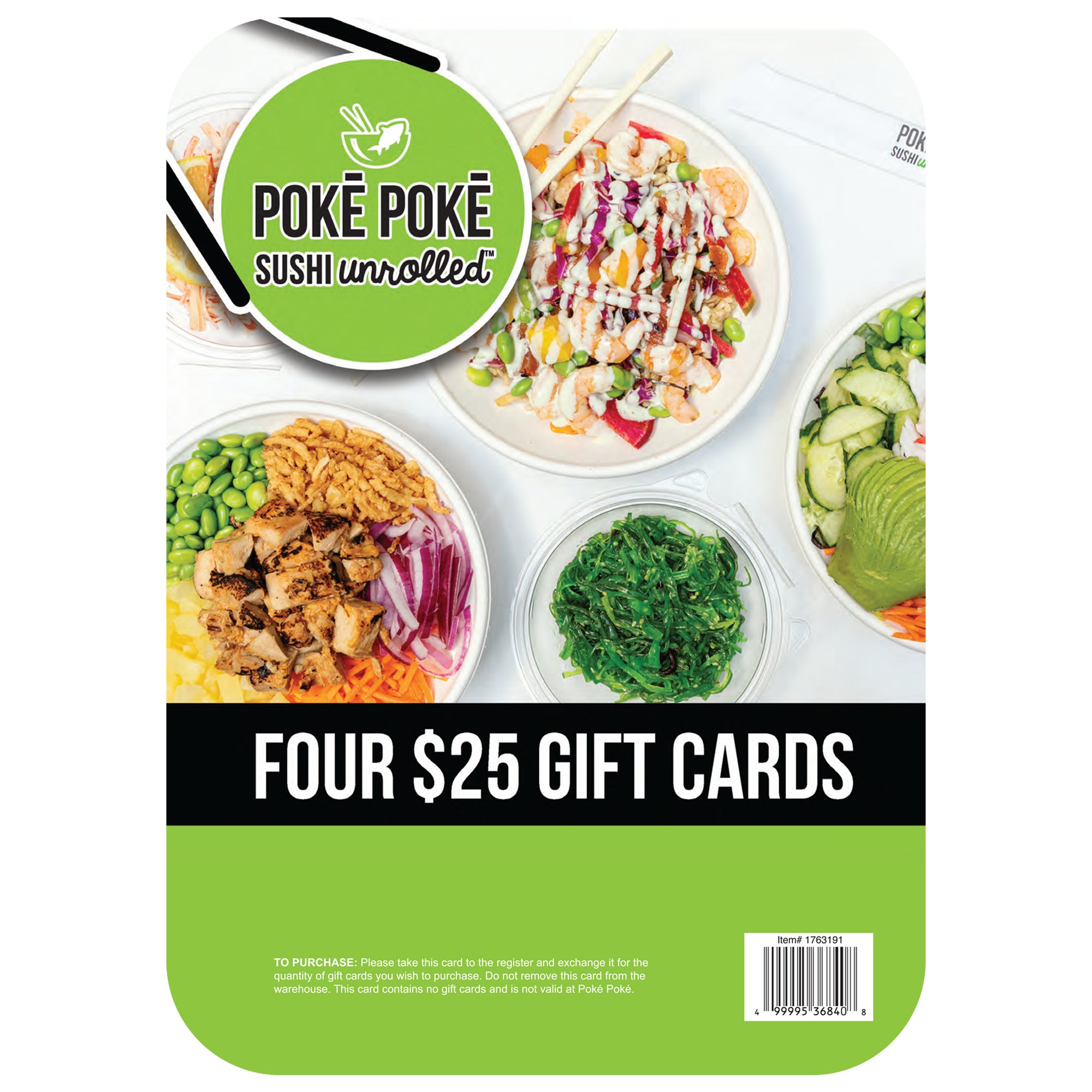 Poke Poke Sushi Unrolled Four $25 Gift Cards (Non-Refundable) (#1763191 ...