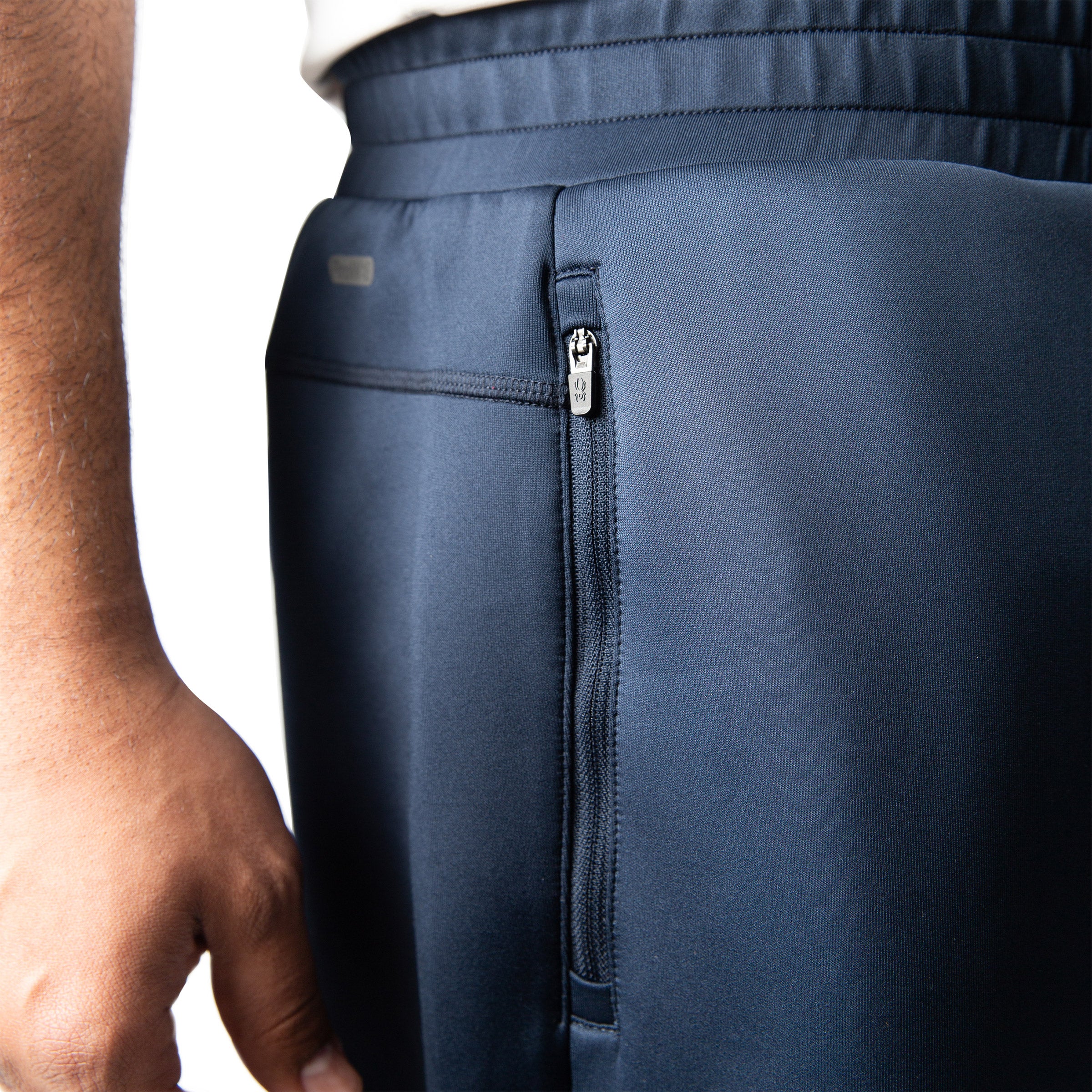 D555 Homme Coupe Haute Ourlet Ouvert Jogger avec Broderie En Marine, Lt