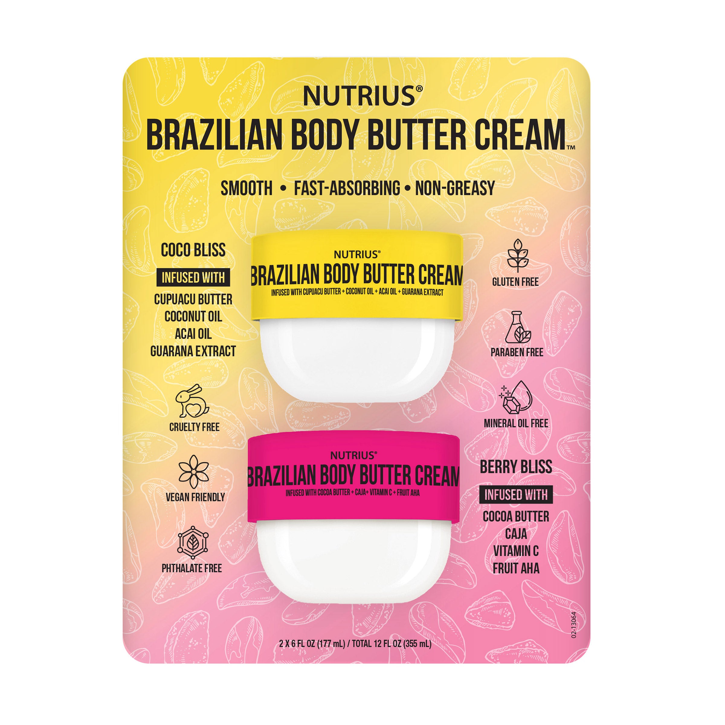 Nutrius Brazilian Body Butter Cream, 6 oz, 2-Pack (#1742610) - $9.97 ...