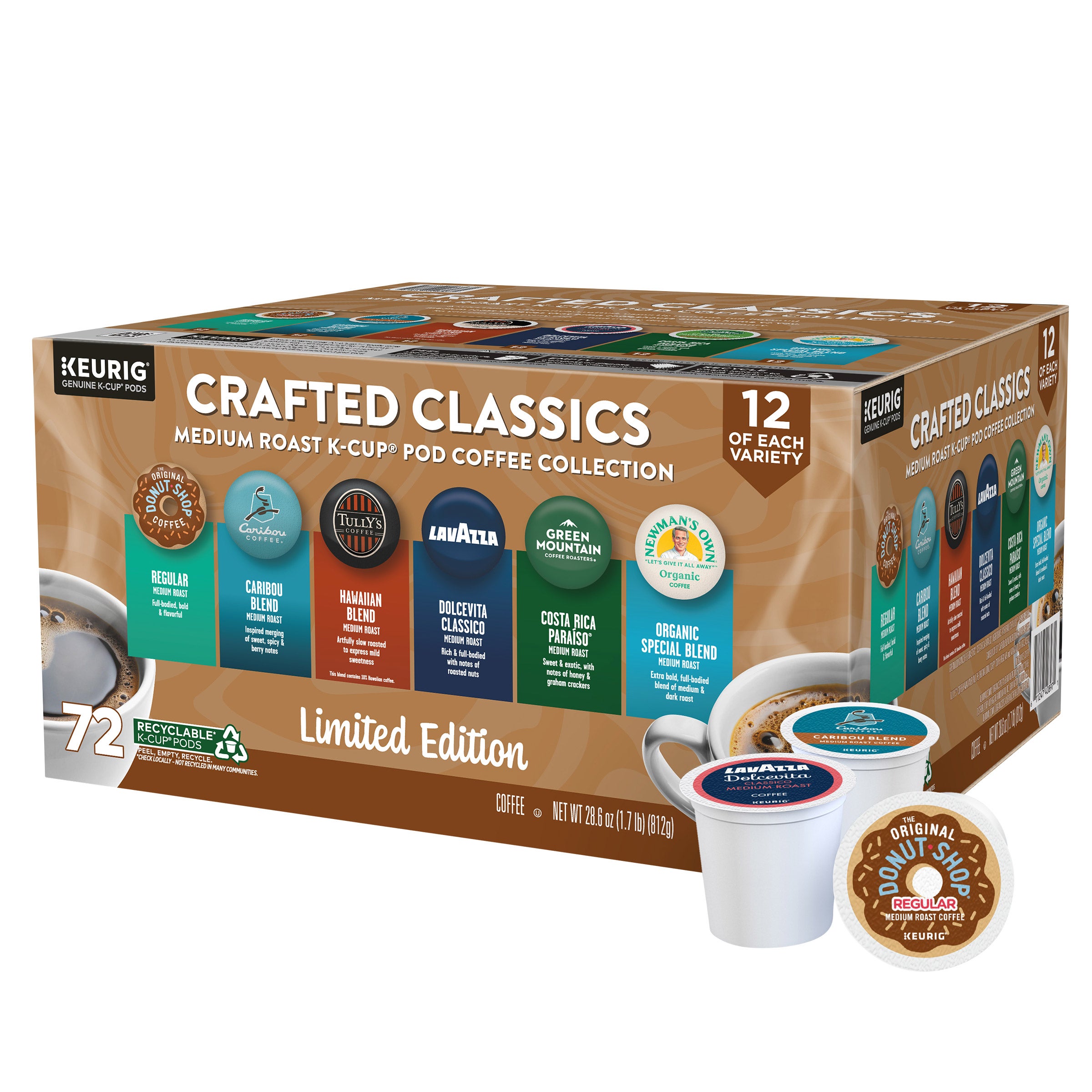 Crafted Classics Variety Pack 72 CT K-Cup Pods (#7984865) - $19.97