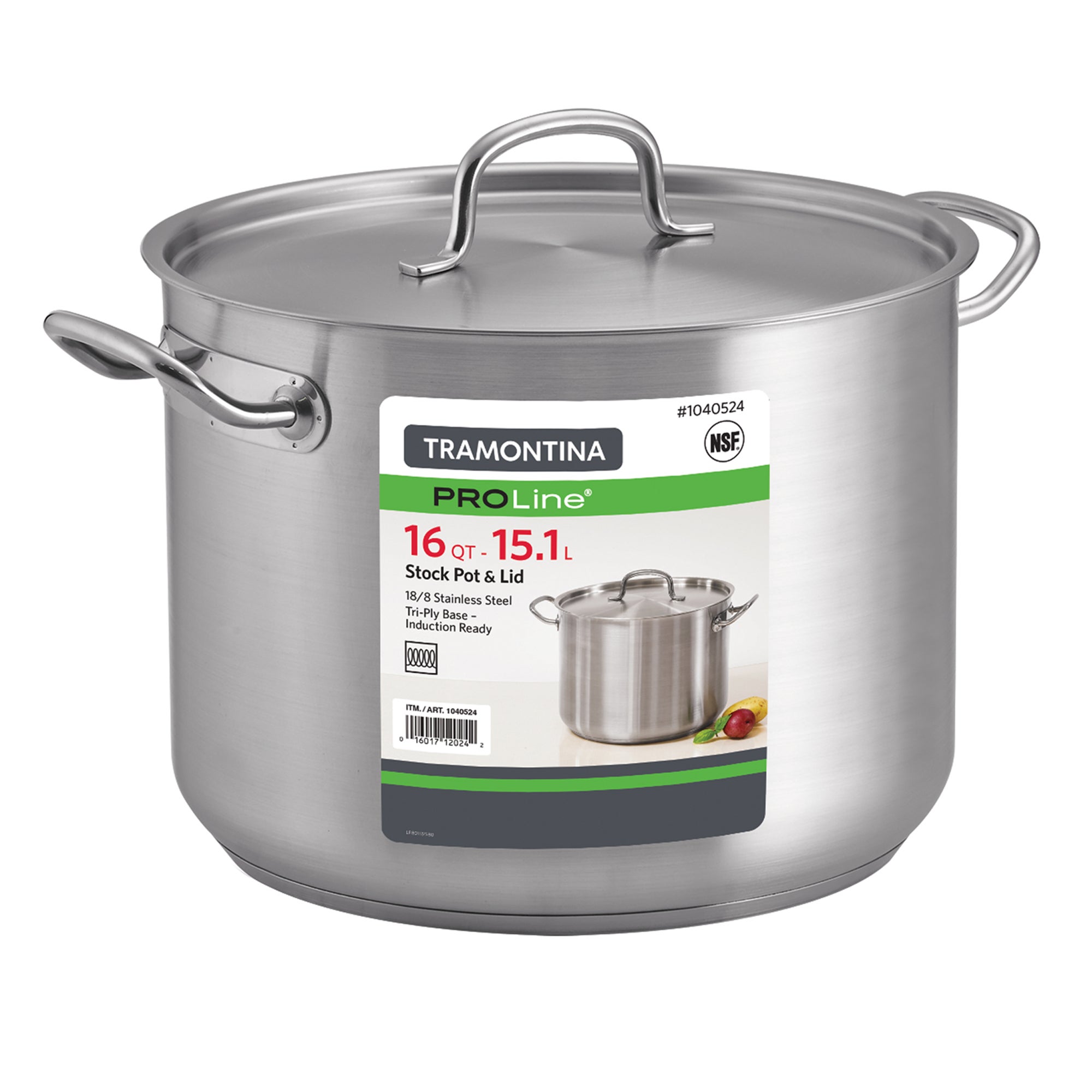 Tramontina ProLine 16 Qt. Stock Pot with Lid (#1040524) - $26.99