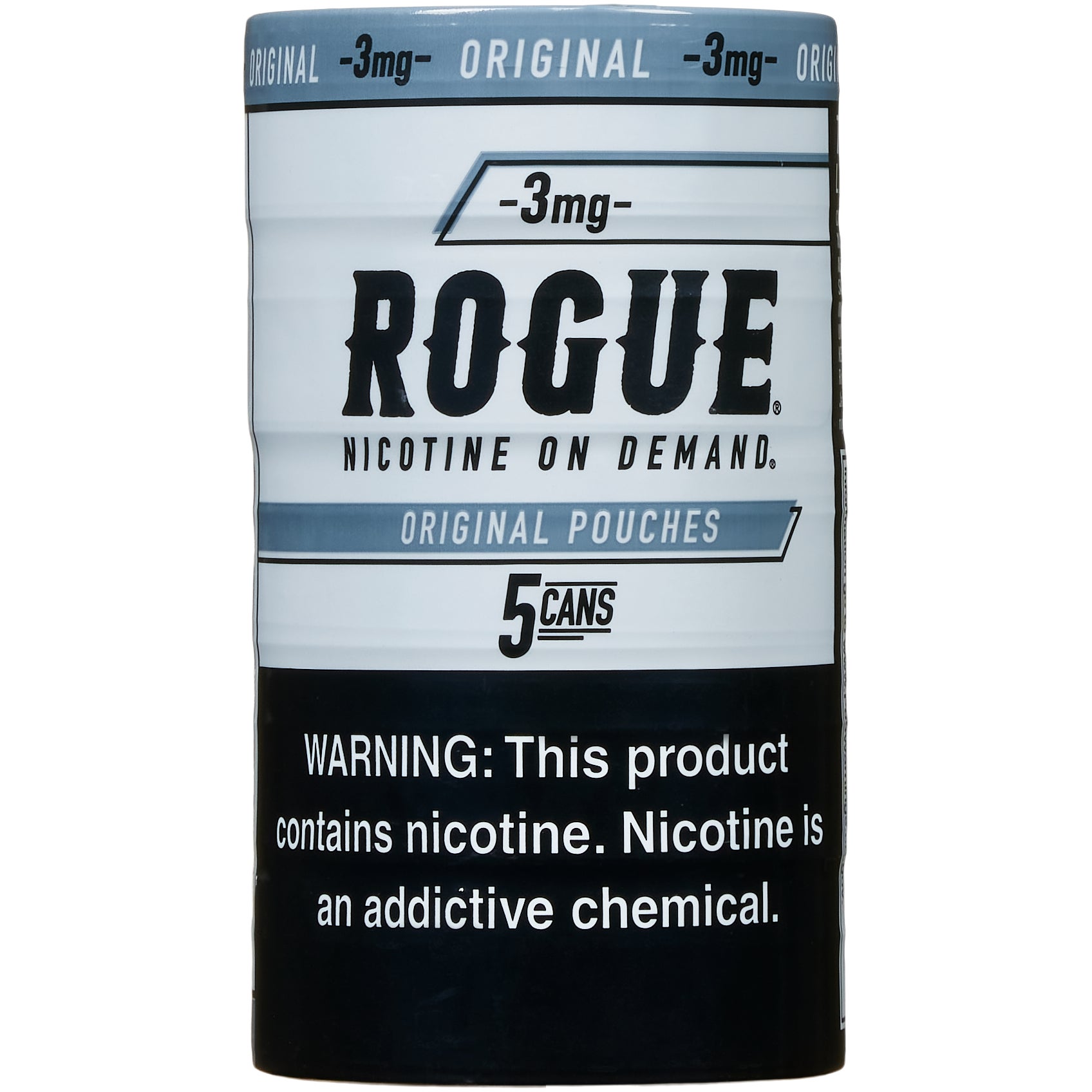Rogue Original 3mg Nicotine Pouches - 5-Can Roll (20ct Per Can
