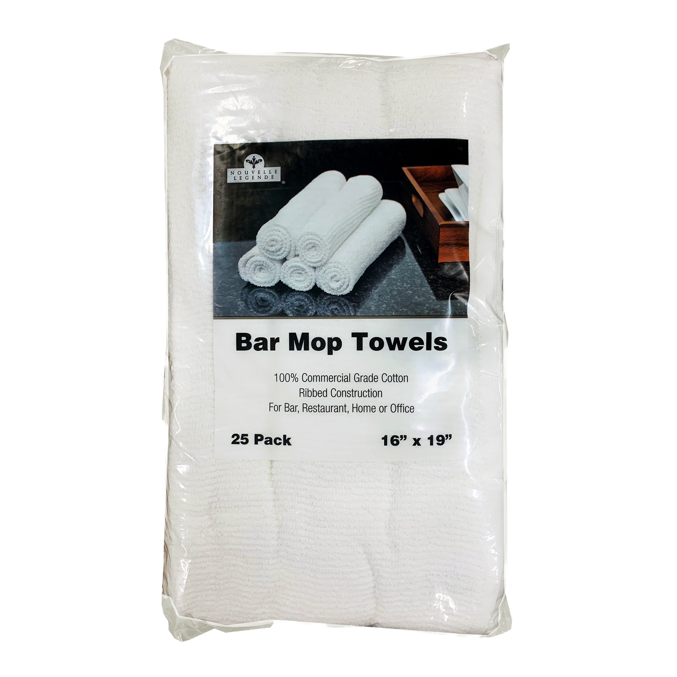 Costco Nouvelle Legende Bar Mop Towels, White, 25-Pack (#210486) - $19.99