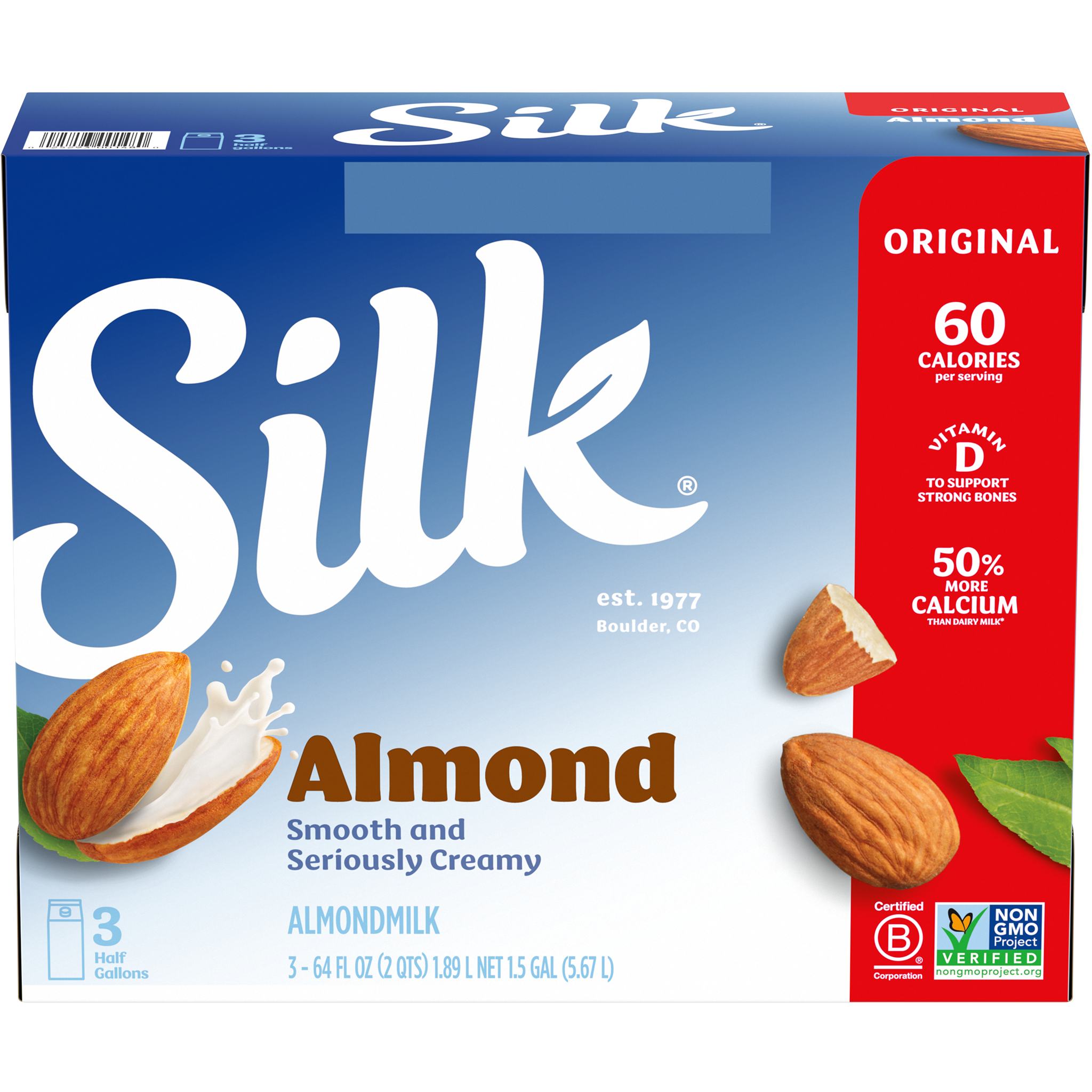 Silk Almond Milk, Original, 3/64 oz (#654320) - $7.99 (down from $8.49)