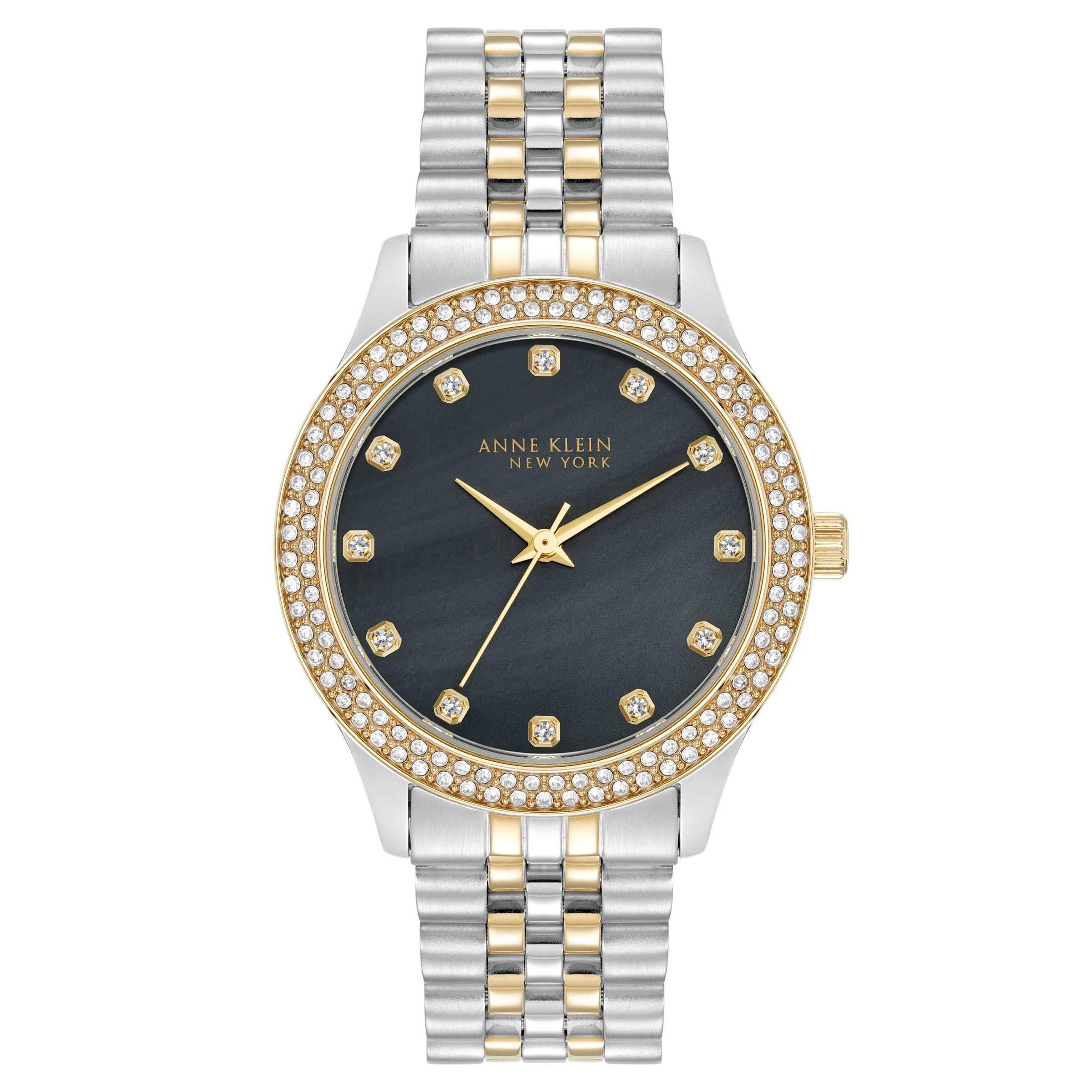 Women‎ Classic style Anne Klein New York two toned stainless steel quartz watch Anne Klein Watch Stainless Steel Blue Case Quartz Movement  main image 4