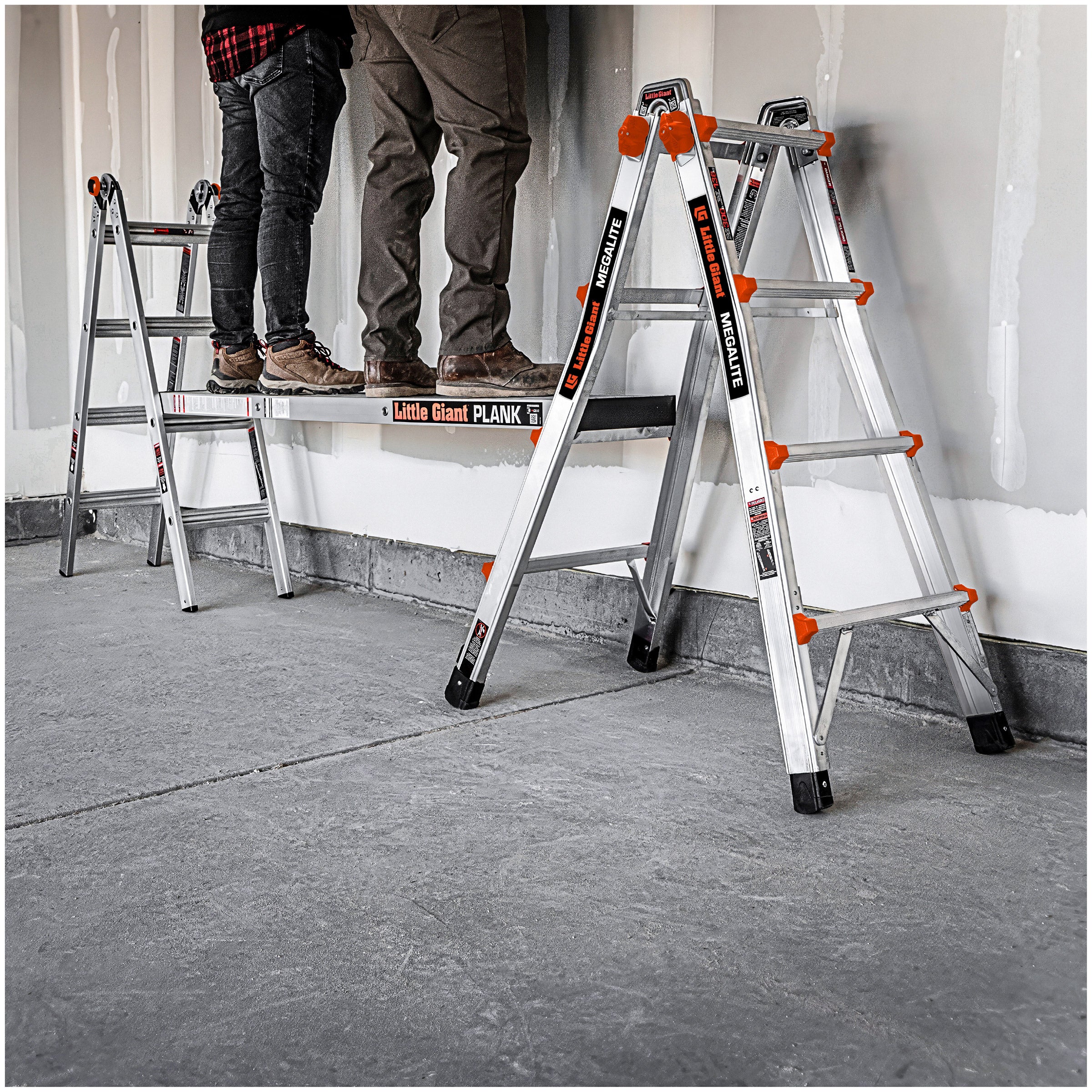 Little Giant MegaLite Multi-Position Ladder with Storage Rack
