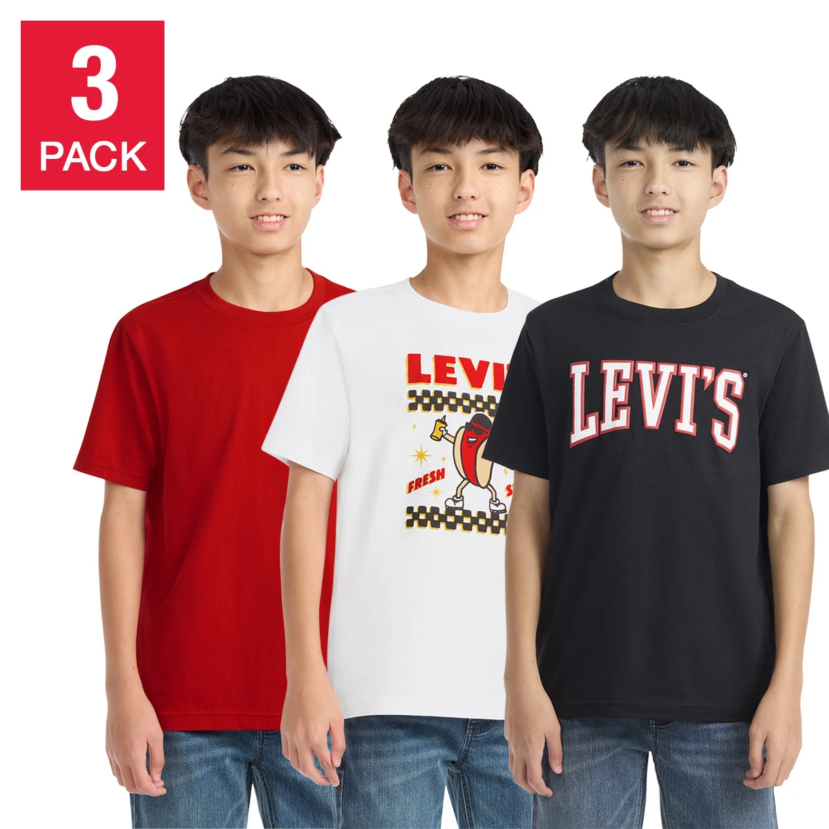 Levi's Youth 3-Pack Graphic Tee (#1966321) - $4.97 (down from $16.99)