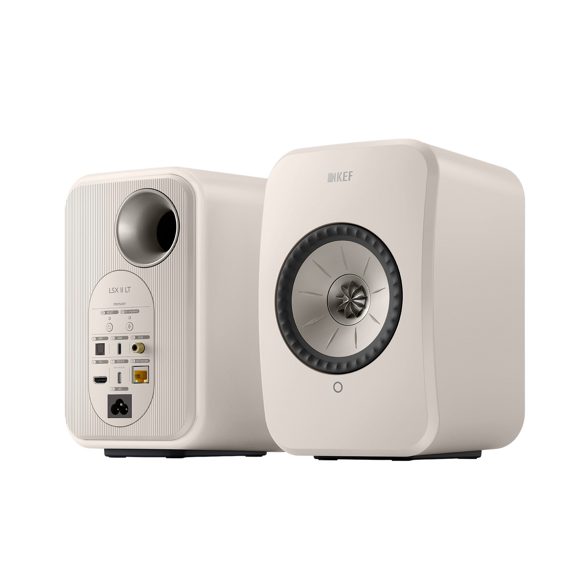 KEF LSX II LT Wireless Bookshelf Speaker Pair - Stone White