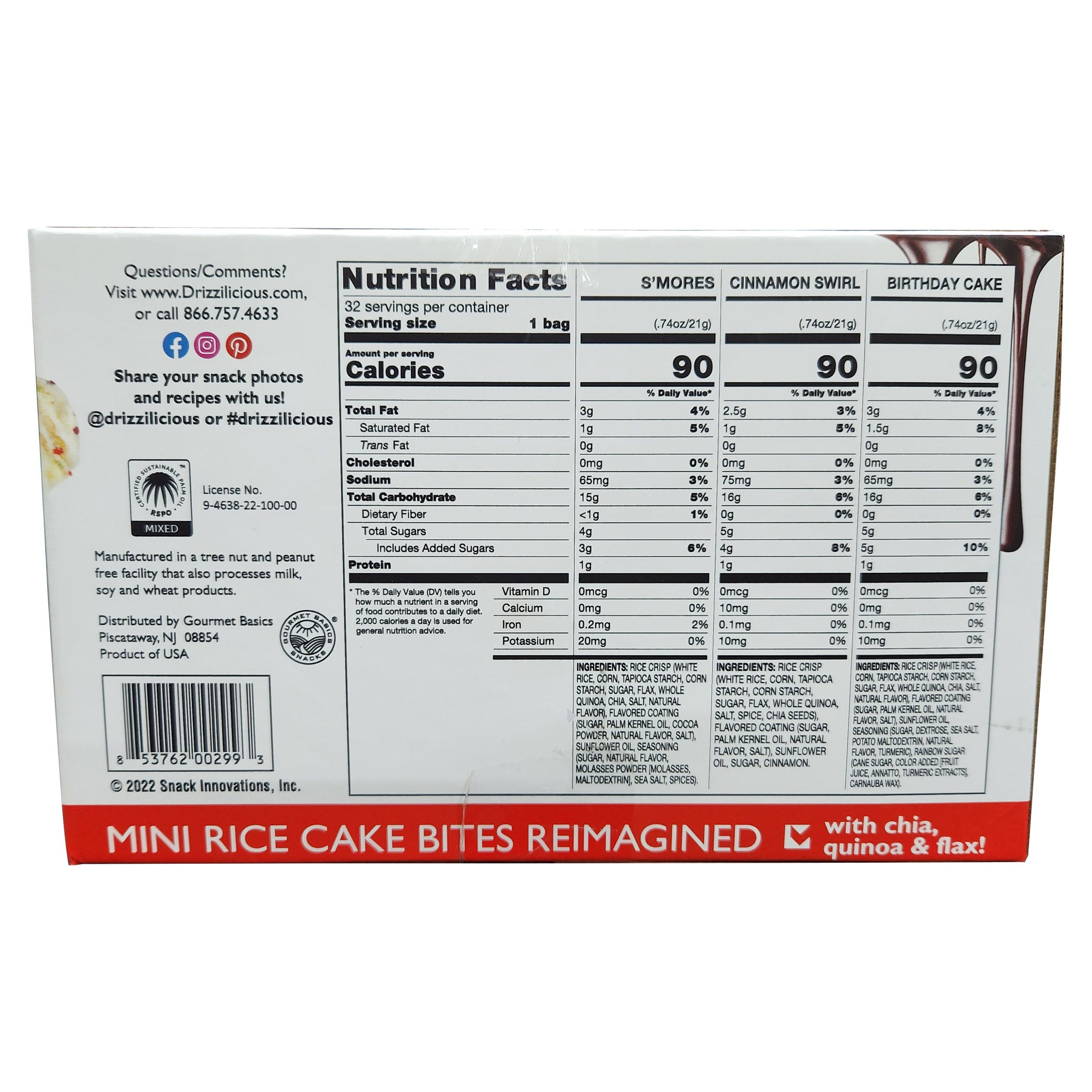Drizzilicious Mini Rice Cake Bites 32 ct (1.48 lbs) - $14.89 at Costco