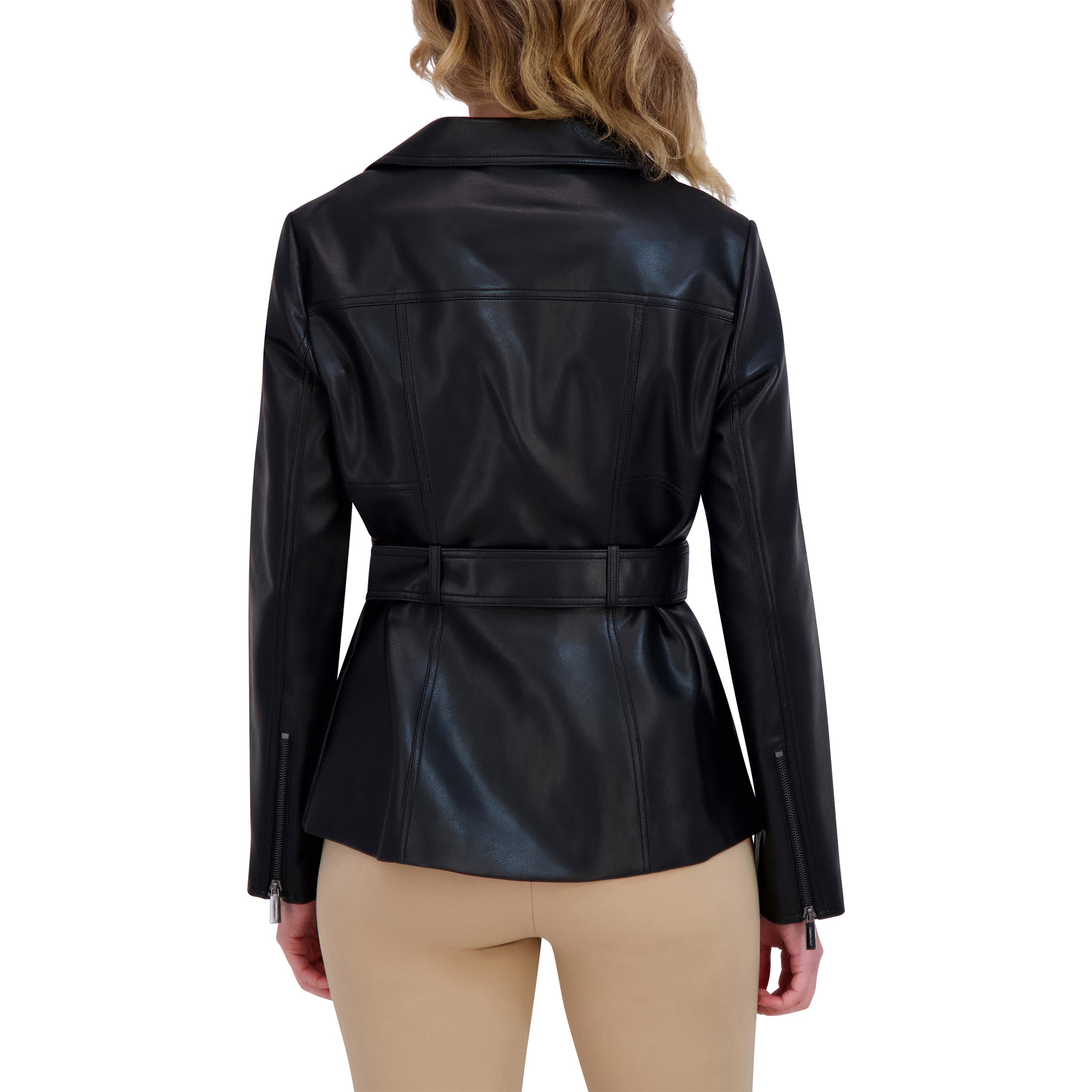 Kenneth Cole Women's Belted Faux Leather Jacket (#1888675) - $7.97