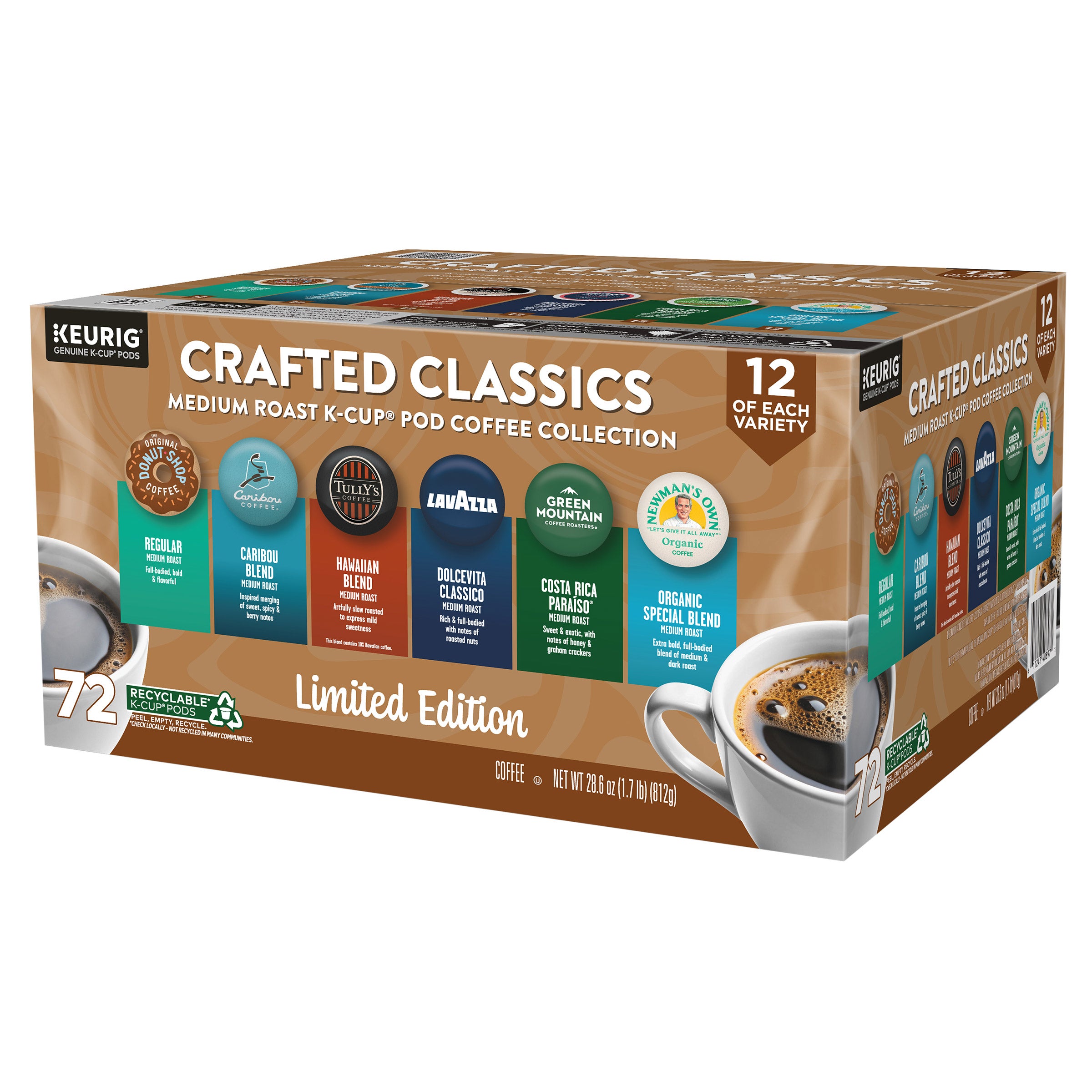 Crafted Classics Variety Pack 72 CT K-Cup Pods (#7984865) - $19.97