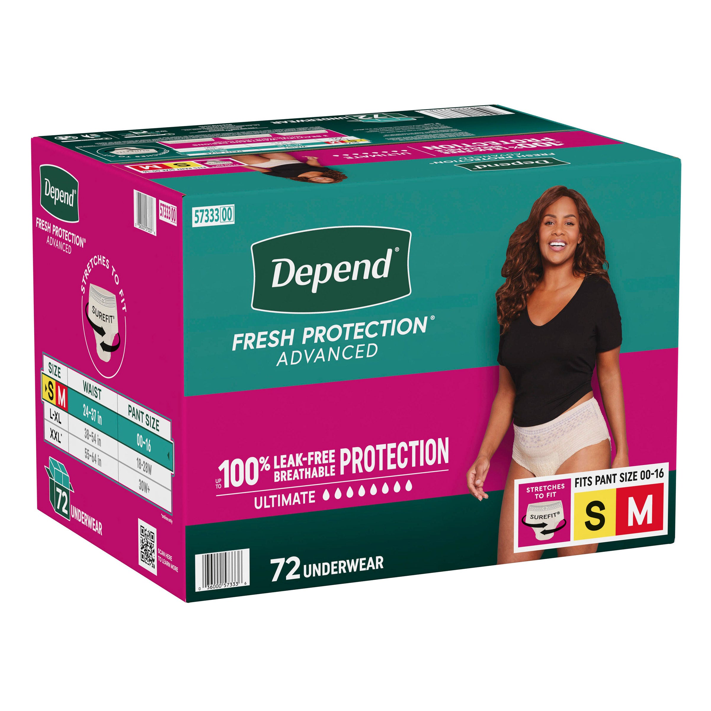 Depend Fresh Protection Advanced Women S/M, 72 CT (#1935329) - $39.99