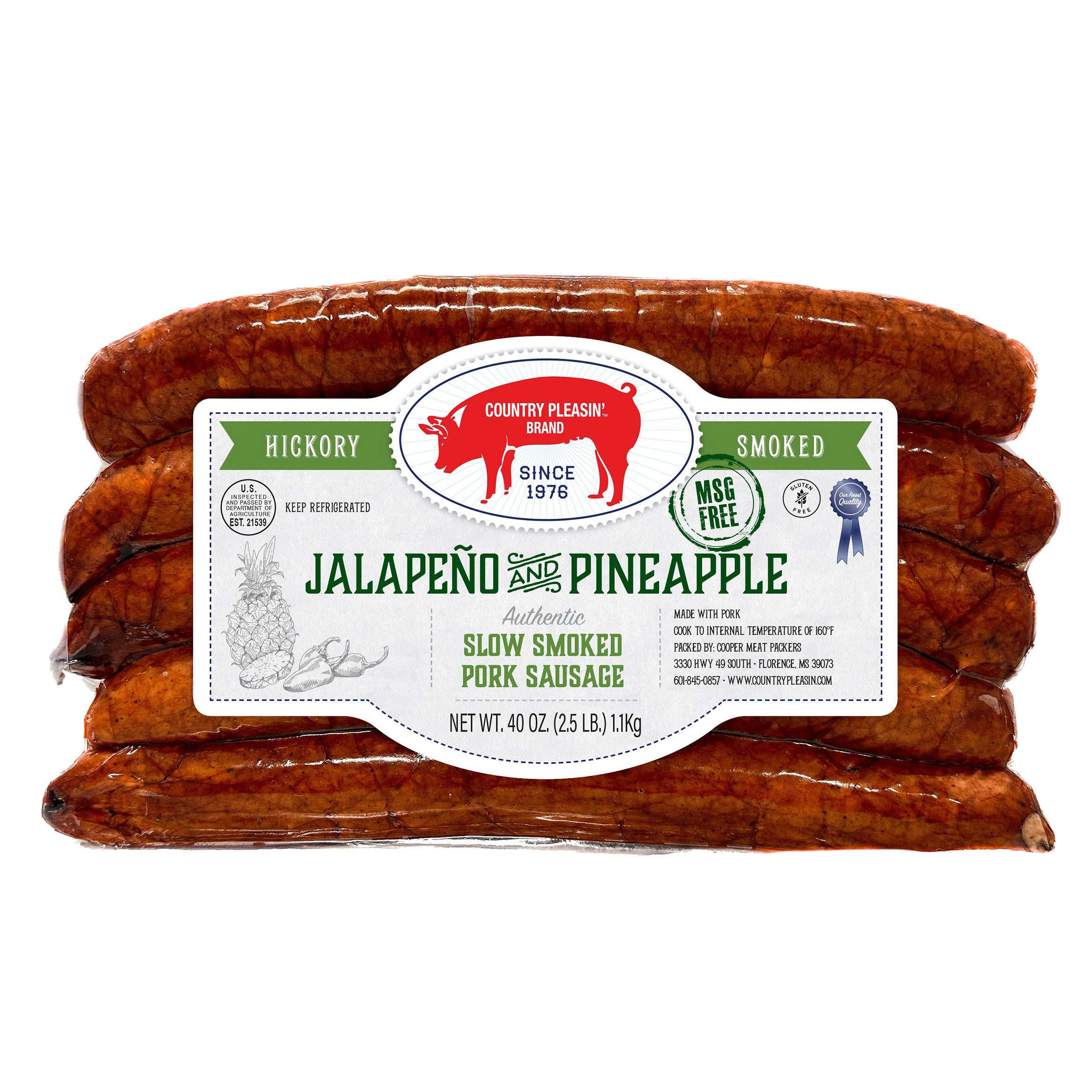 Country Pleasin' Jalapeño Pineapple Sausage, 2.5 lbs (#1970843) - $11.49