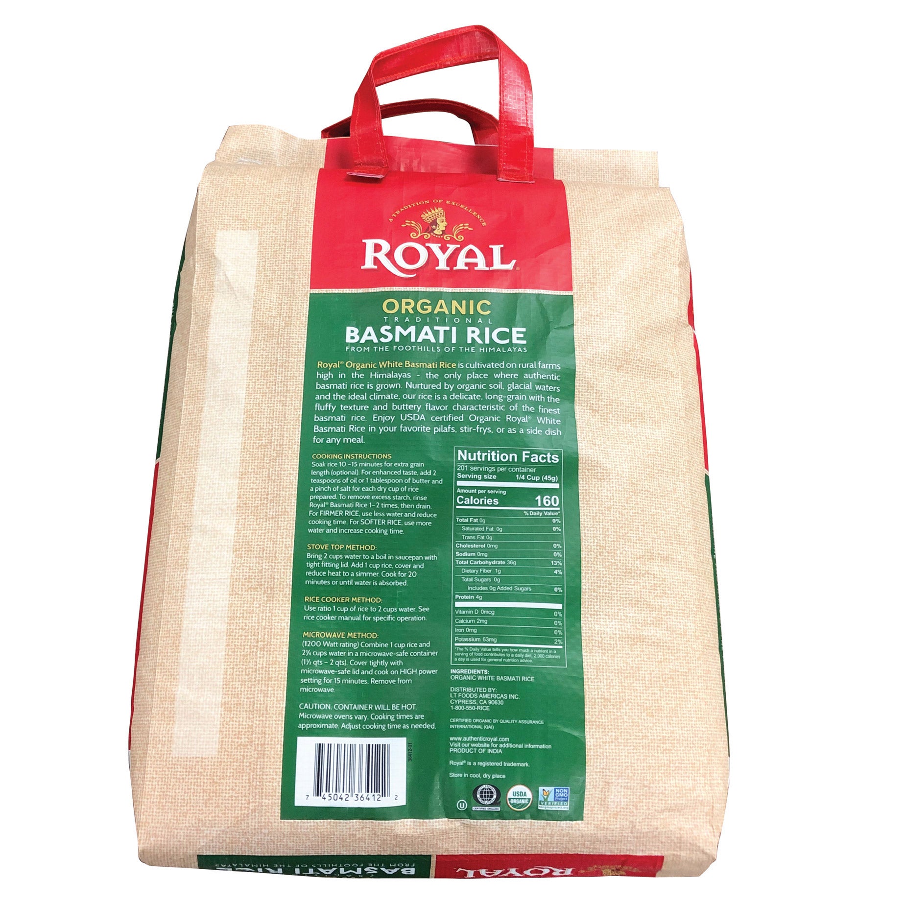 Organic Royal Traditional Basmati Rice, 20 Pounds - $35.69 at Costco