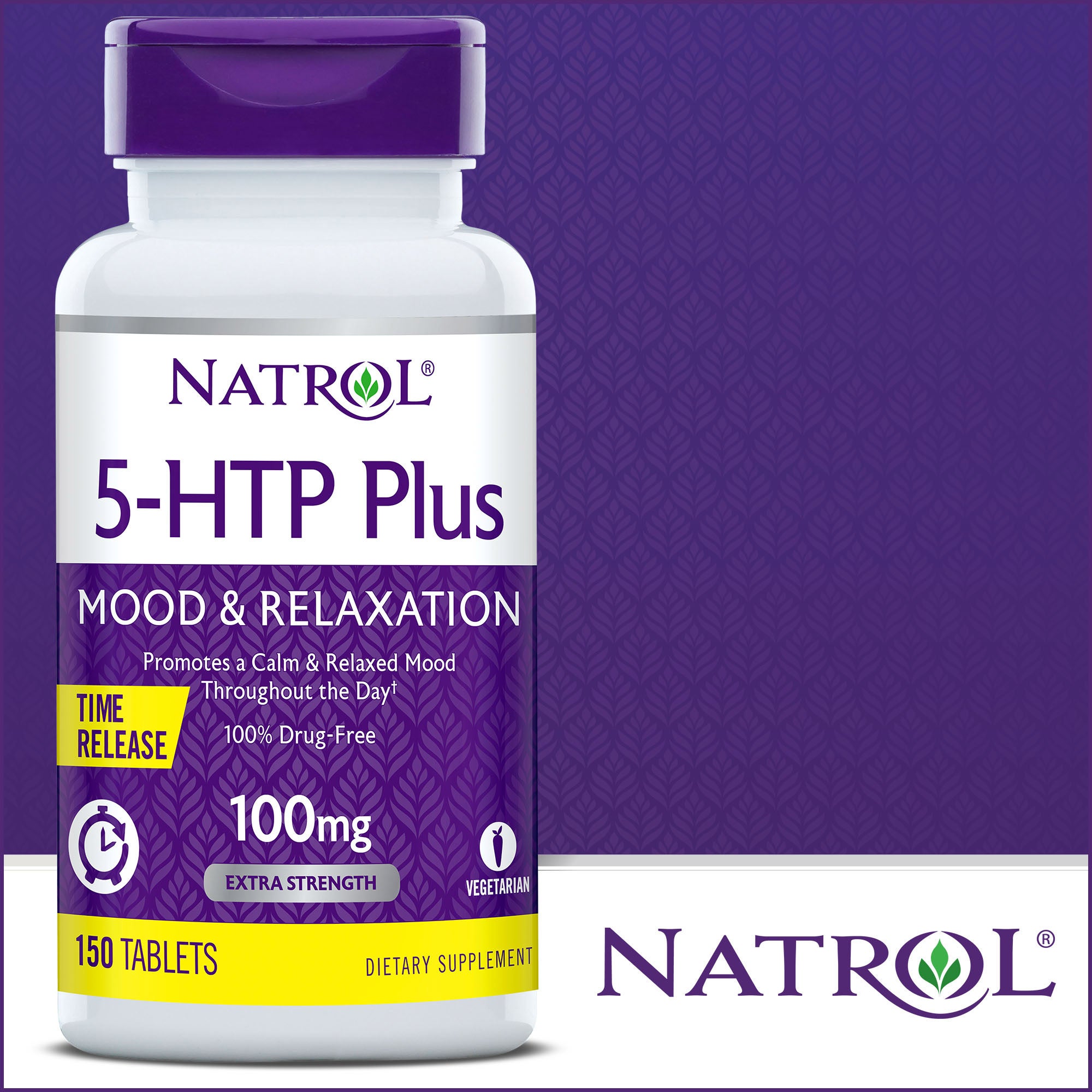 Natrol 5-HTP Mood Enhancer 100mg 150 Time Release Tablets (#447497 ...