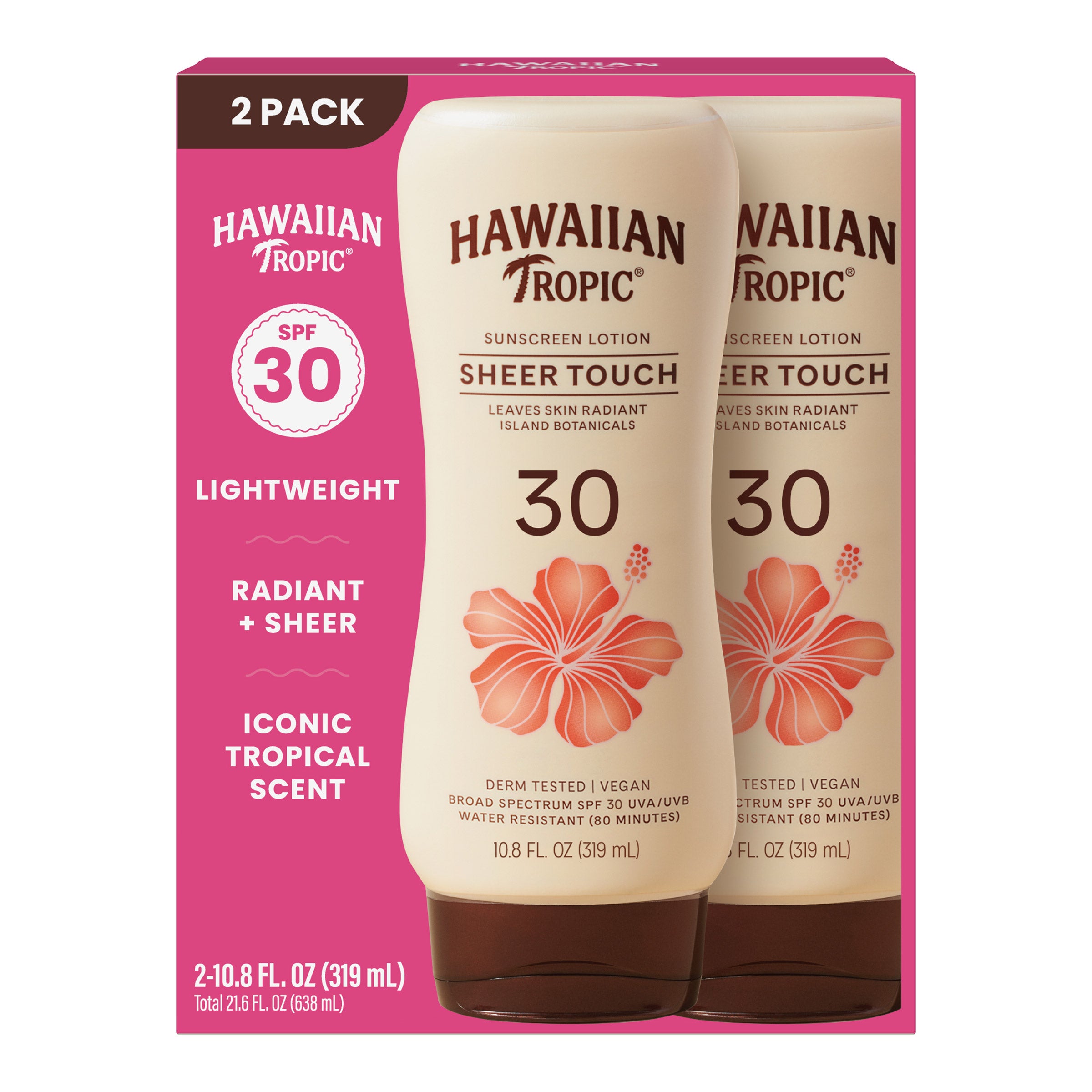 Hawaiian Tropic Sheer Touch Lotion Sunscreen SPF 30, 10.8 fl oz, 2