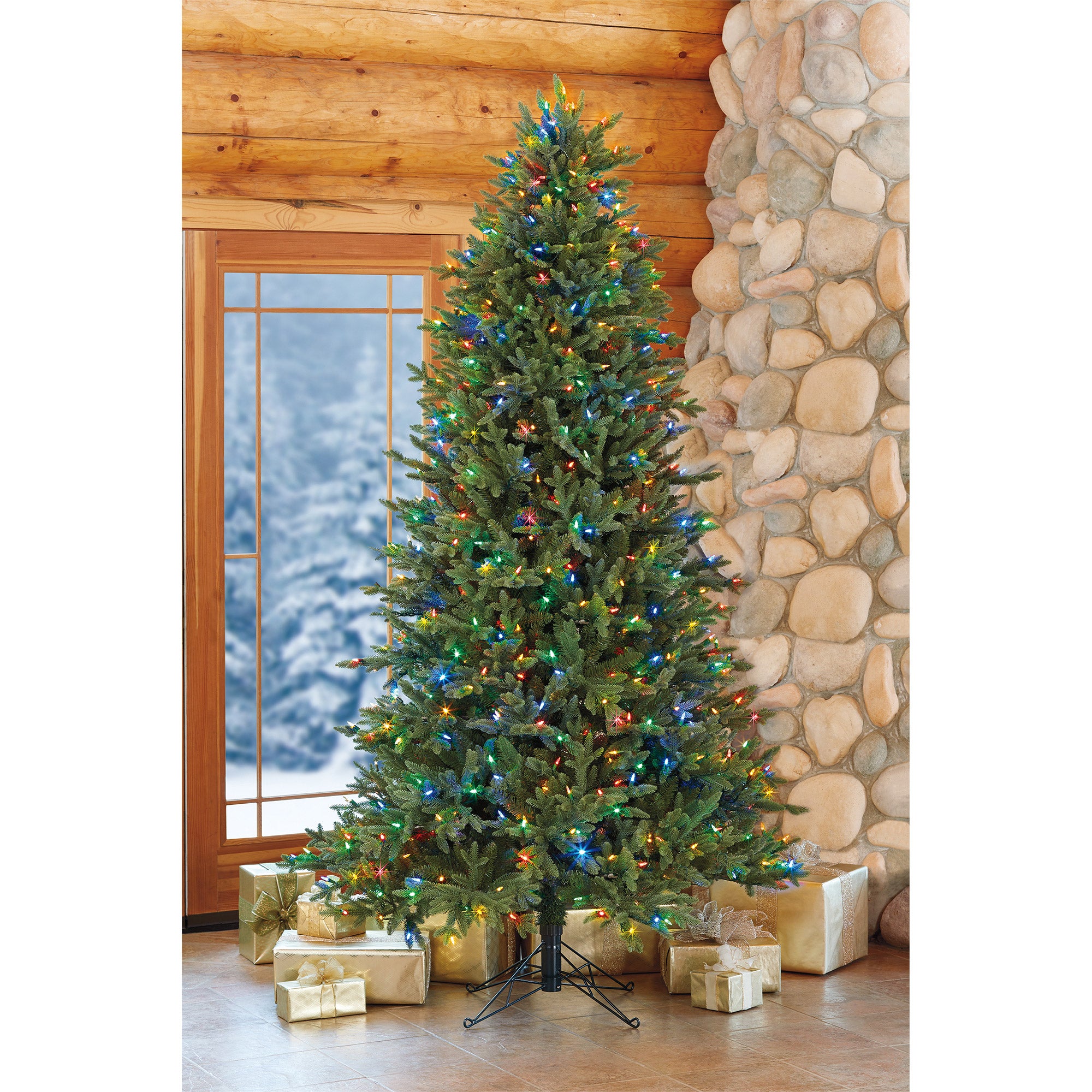 7.5' Pre-Lit LED Aspen Christmas Tree - SureBright EZ Connect Color ...
