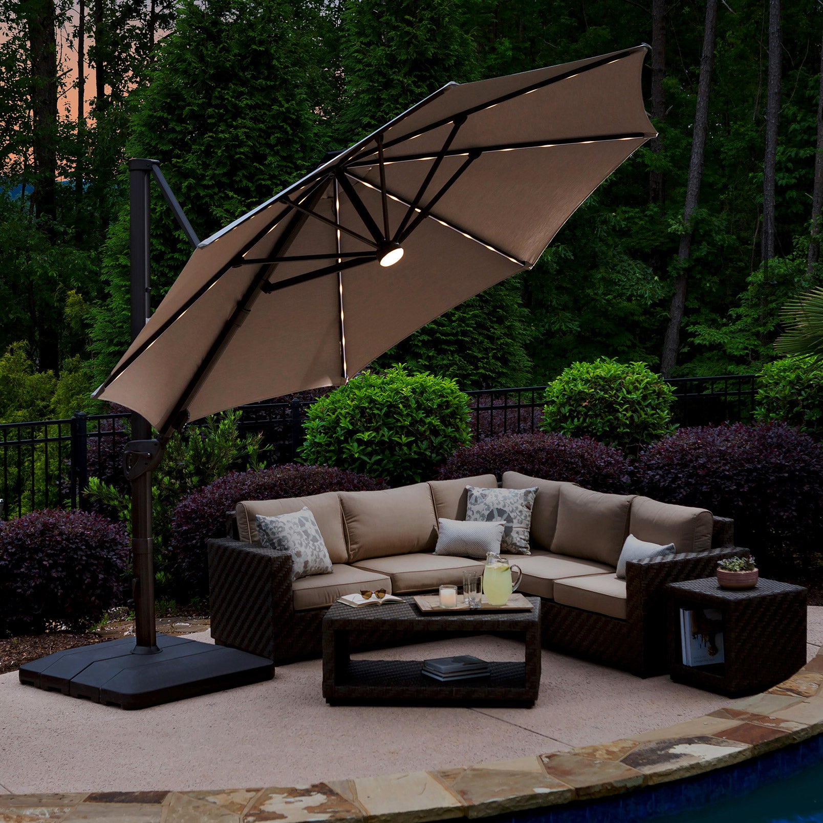 11 ft. Solar LED Cantilever Umbrella (#1900675) - $549.99