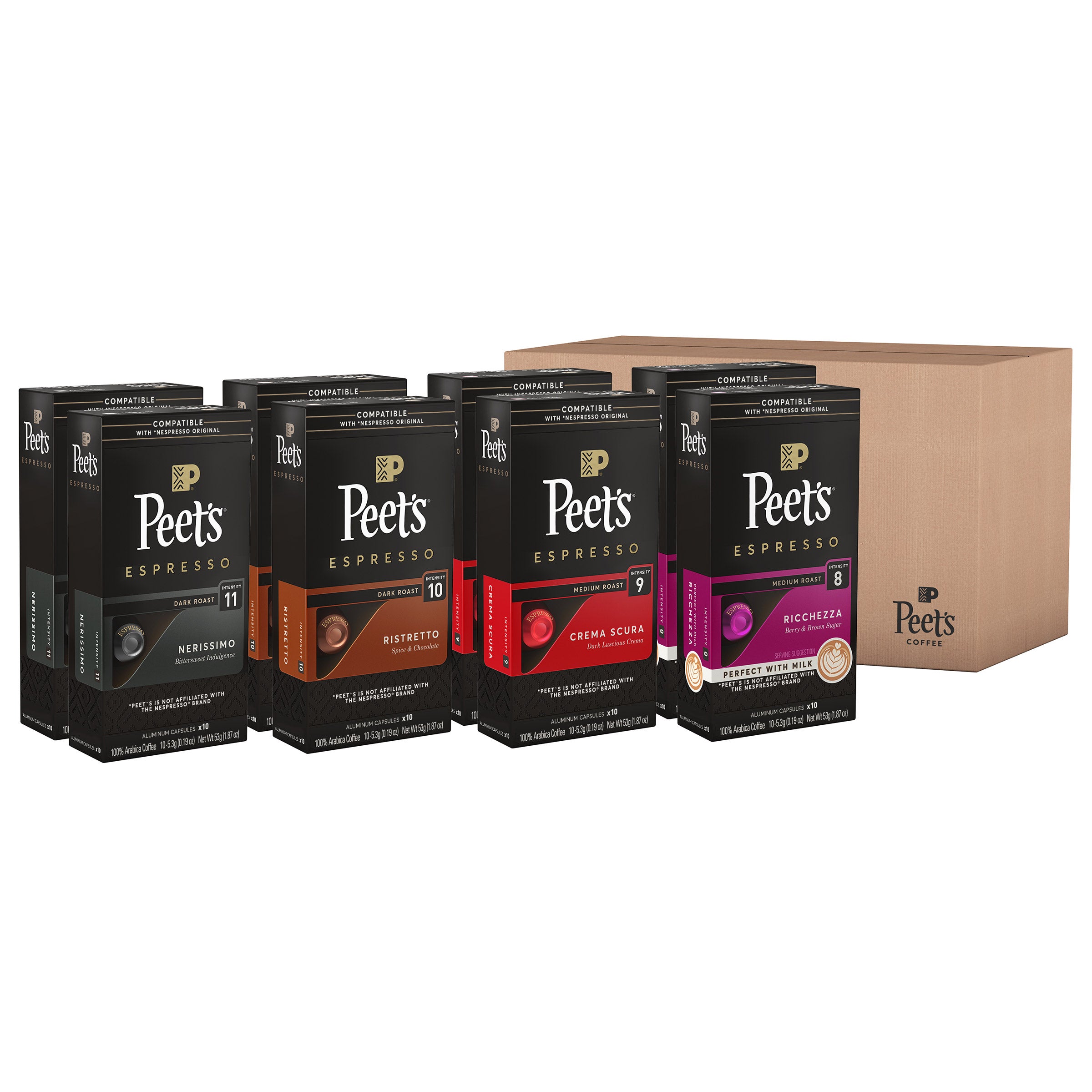 Peet's Aluminum Capsule 80 CT Nespresso Compatible (#1290988) - $47.99