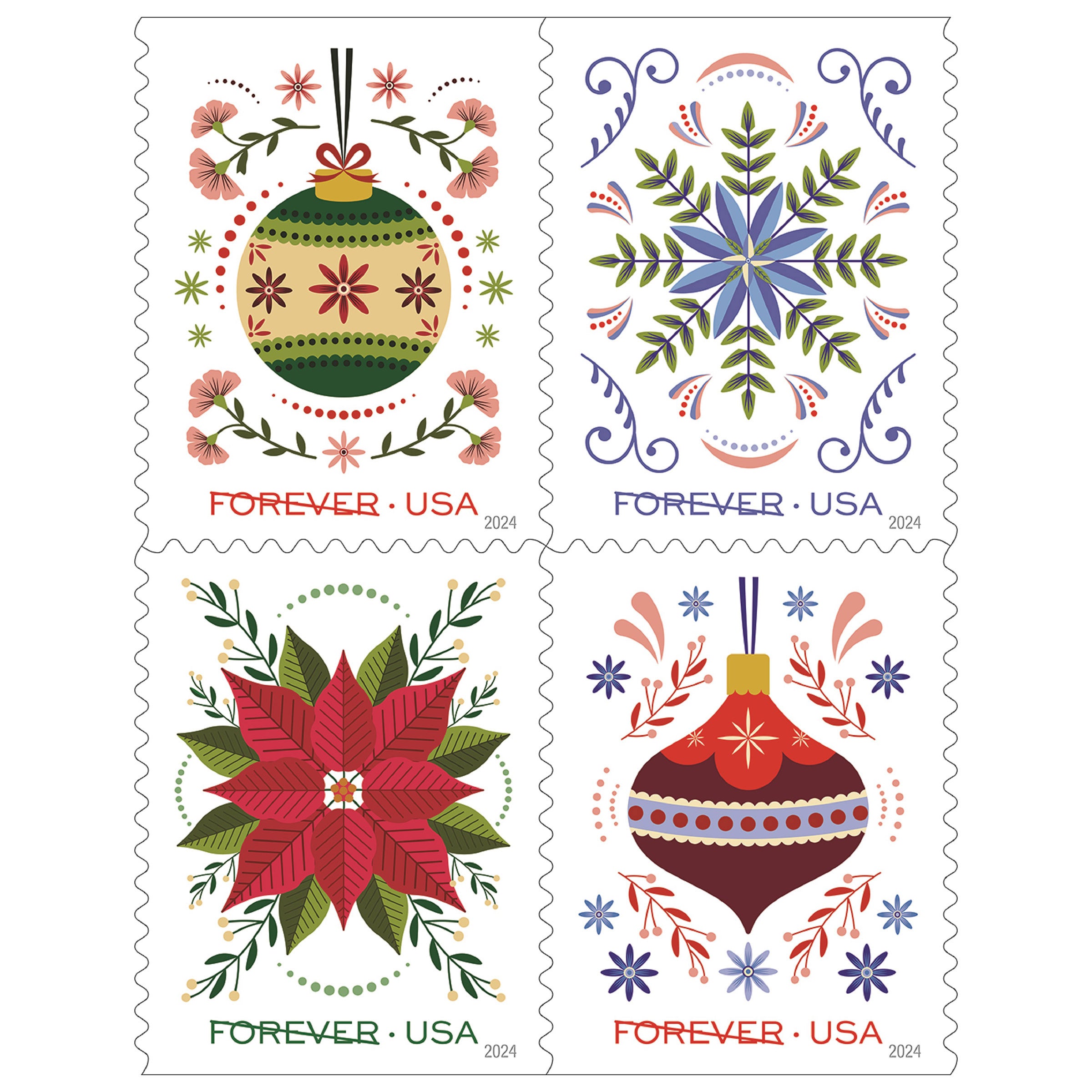 USPS First-Class Holiday Forever Stamps, 5 Books of 20 Stamps  display picture 1
