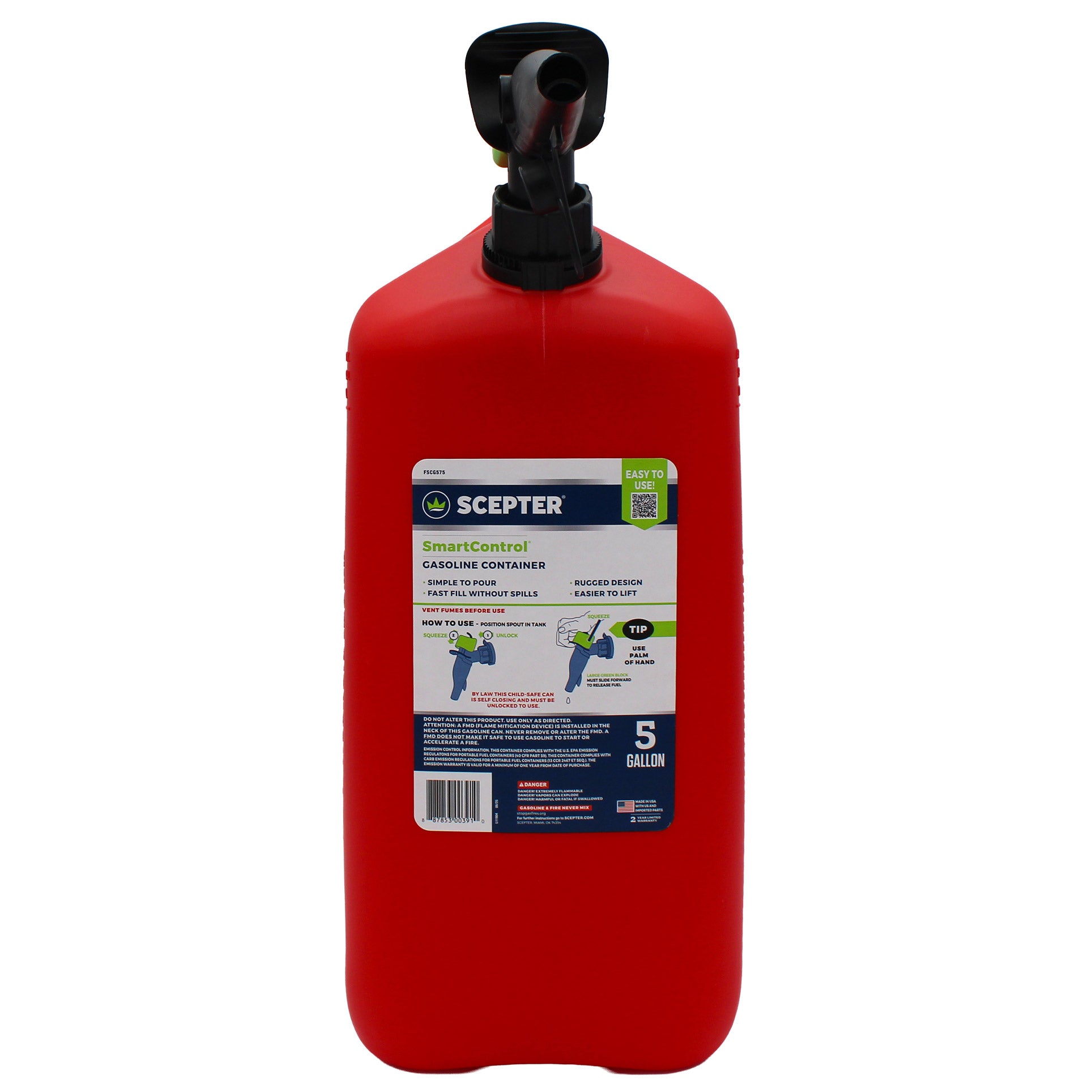Scepter SmartControl 5 Gallon Gas Can with Funnel (#1999233