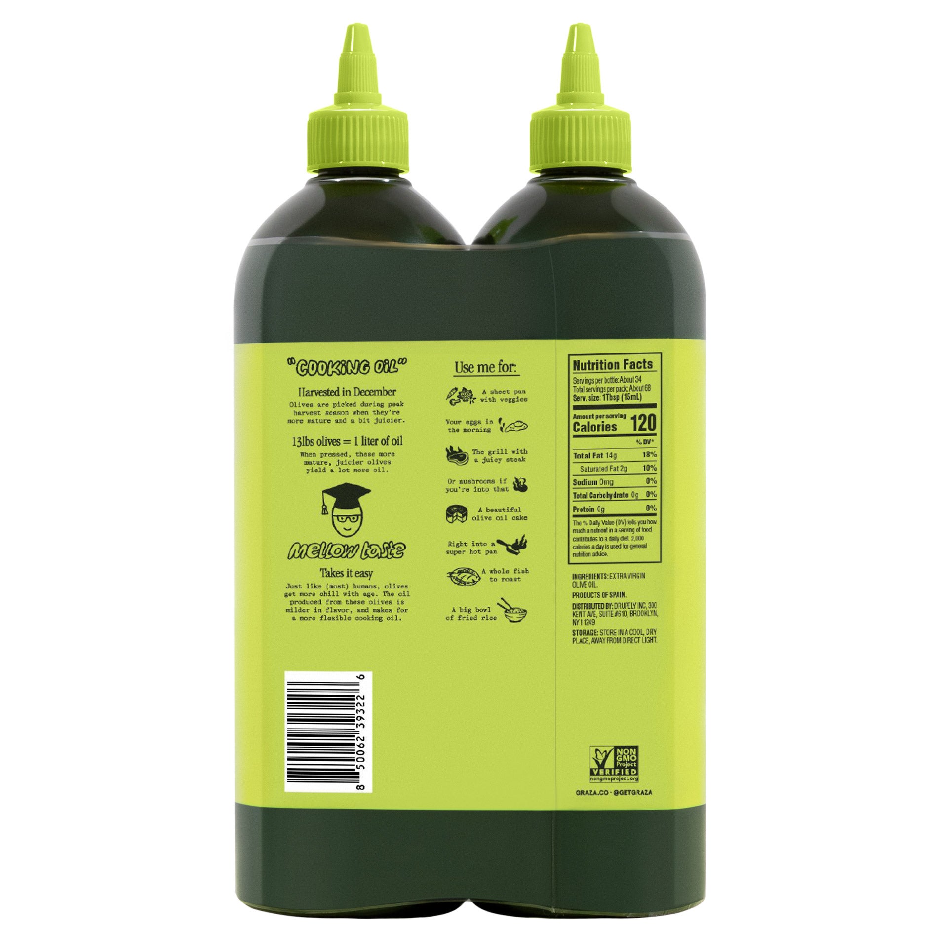 Graza Sizzle Extra Virgin Olive Oil, 2/750 mL Bottles (#1984095