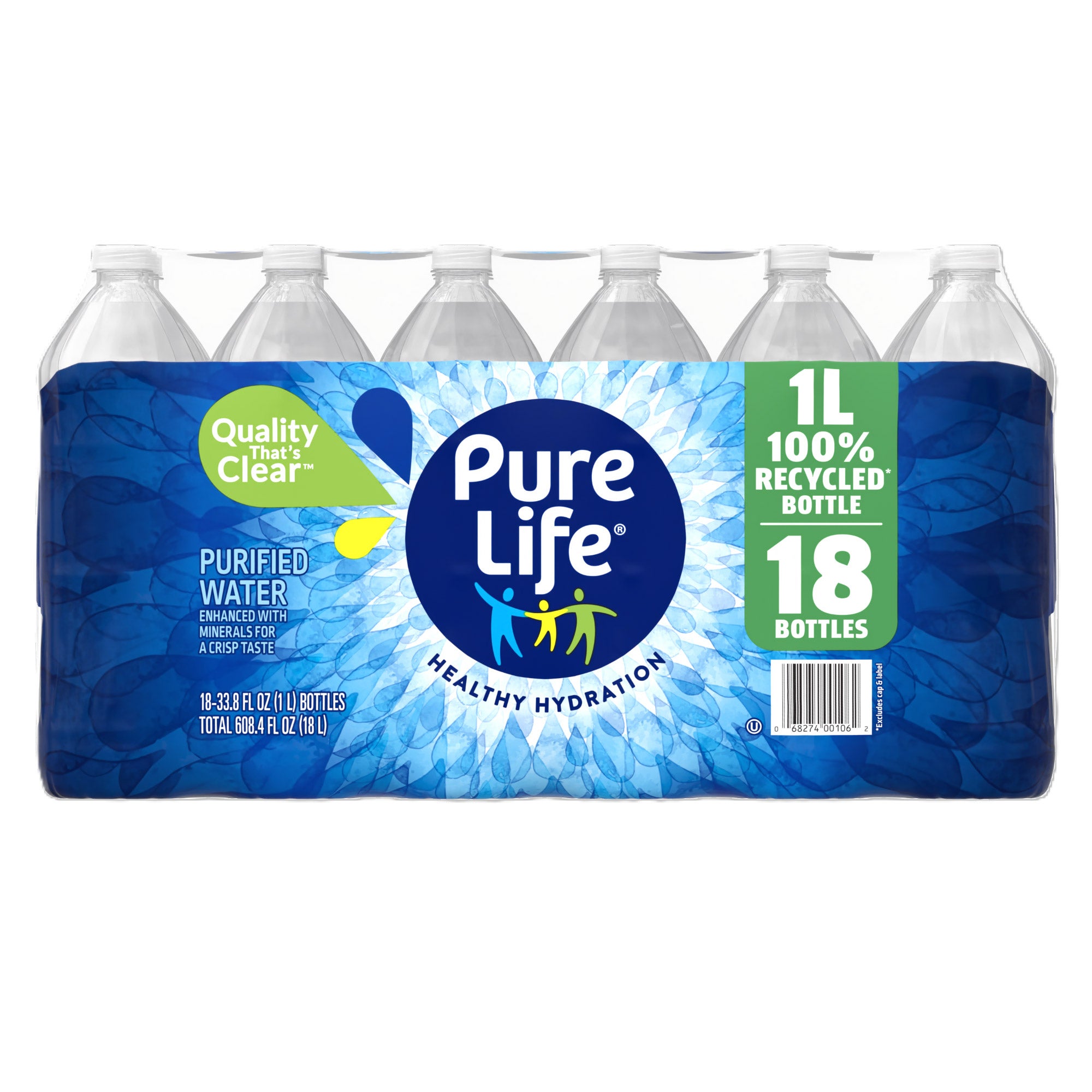 Pure Life Purified Water 18 Pack 1L Bottles (#1970392) - $3.77