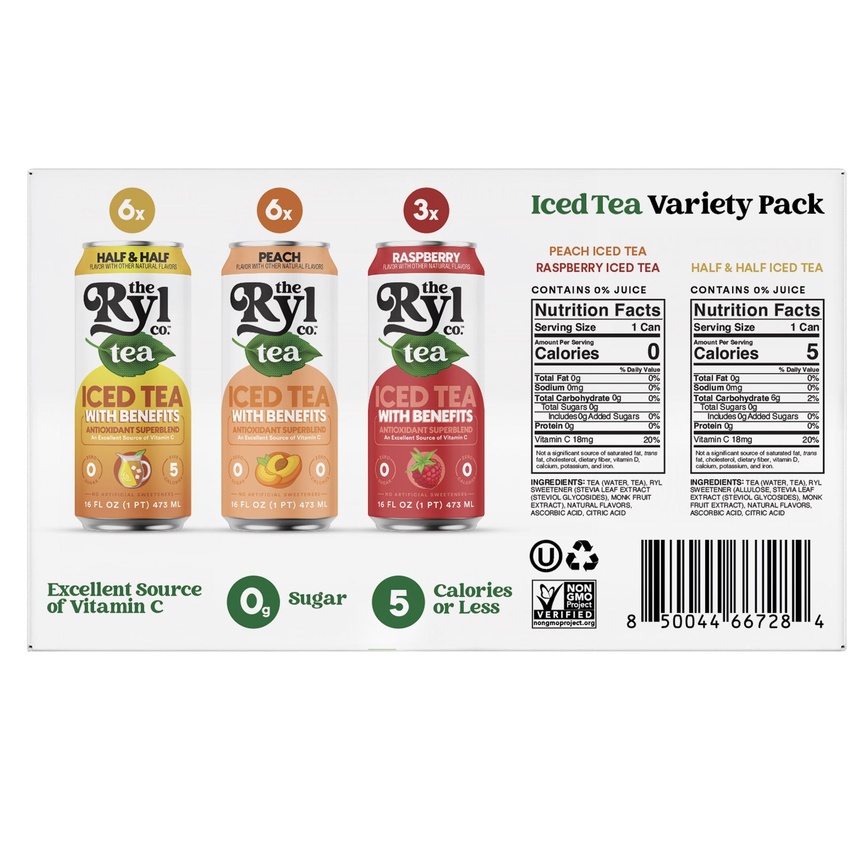 The Ryl Co. Iced Tea Variety Pack, 15 Count, 16 oz - $9.97 at Costco