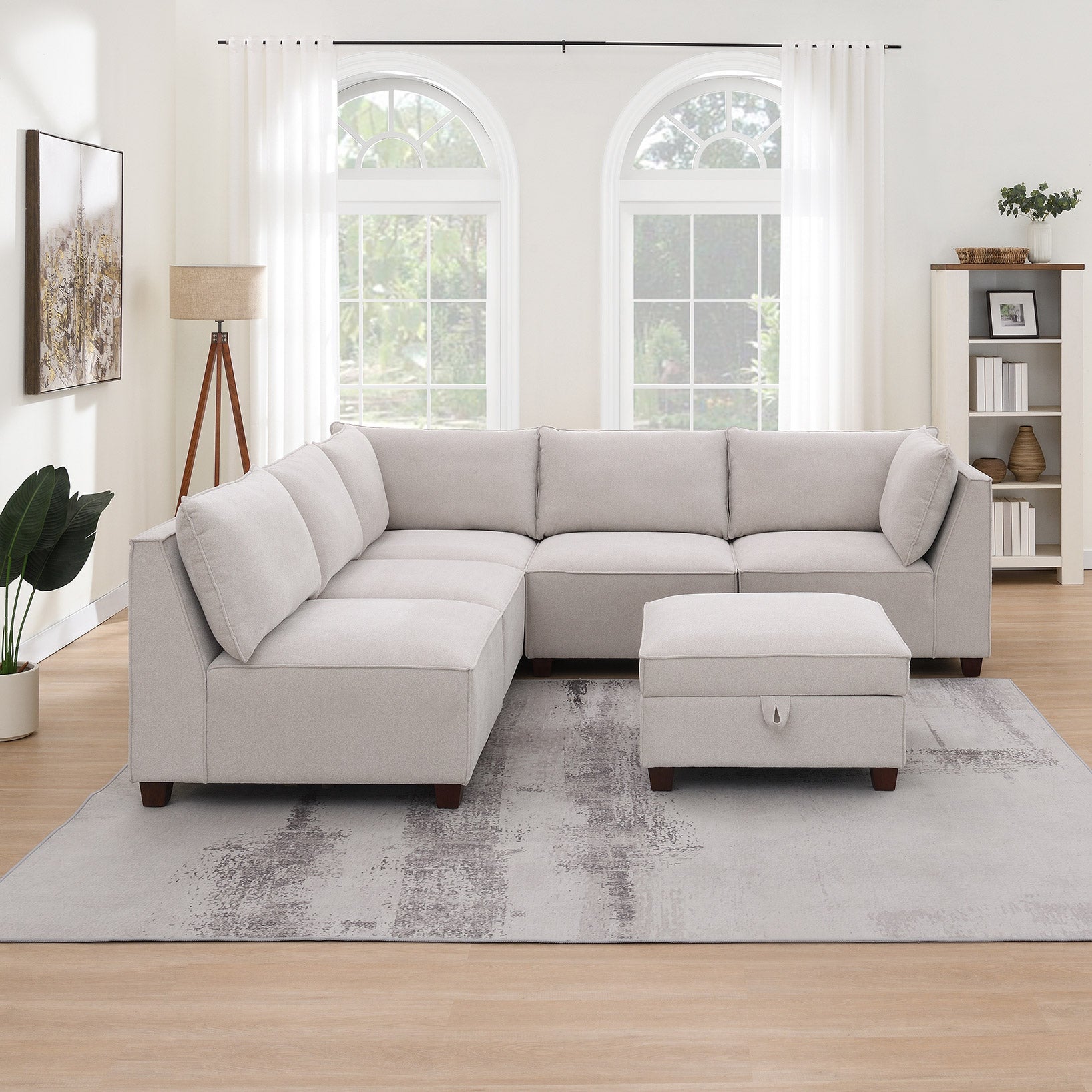 Marven 6-Piece Modular Sectional with Storage Ottoman - $999.97 at Costco