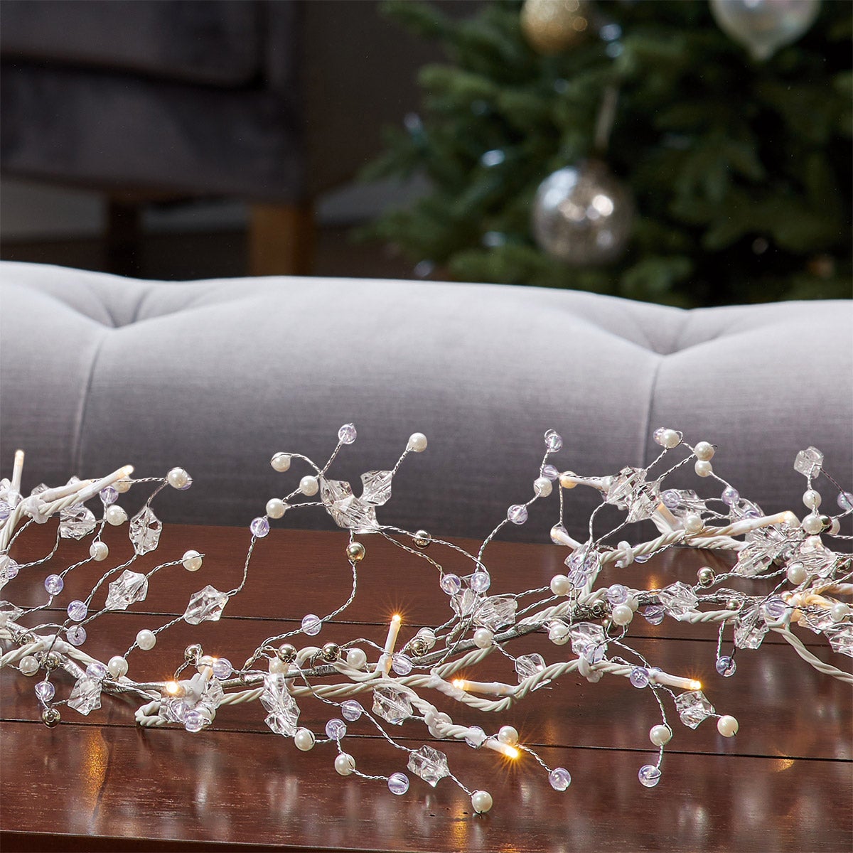 モチーフライト　LEDクリスタルビーズ・ハウス　JOA-195 9' Gem Garland with LED Lights (#1851655) - $9.97 (down from $45.99)