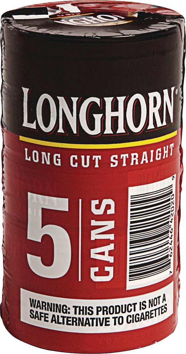 long cut tobacco alternative Longhorn Long Cut Straight Smokeless Tobacco, 5-Pack Roll (1.2 oz each)  (#26429)
