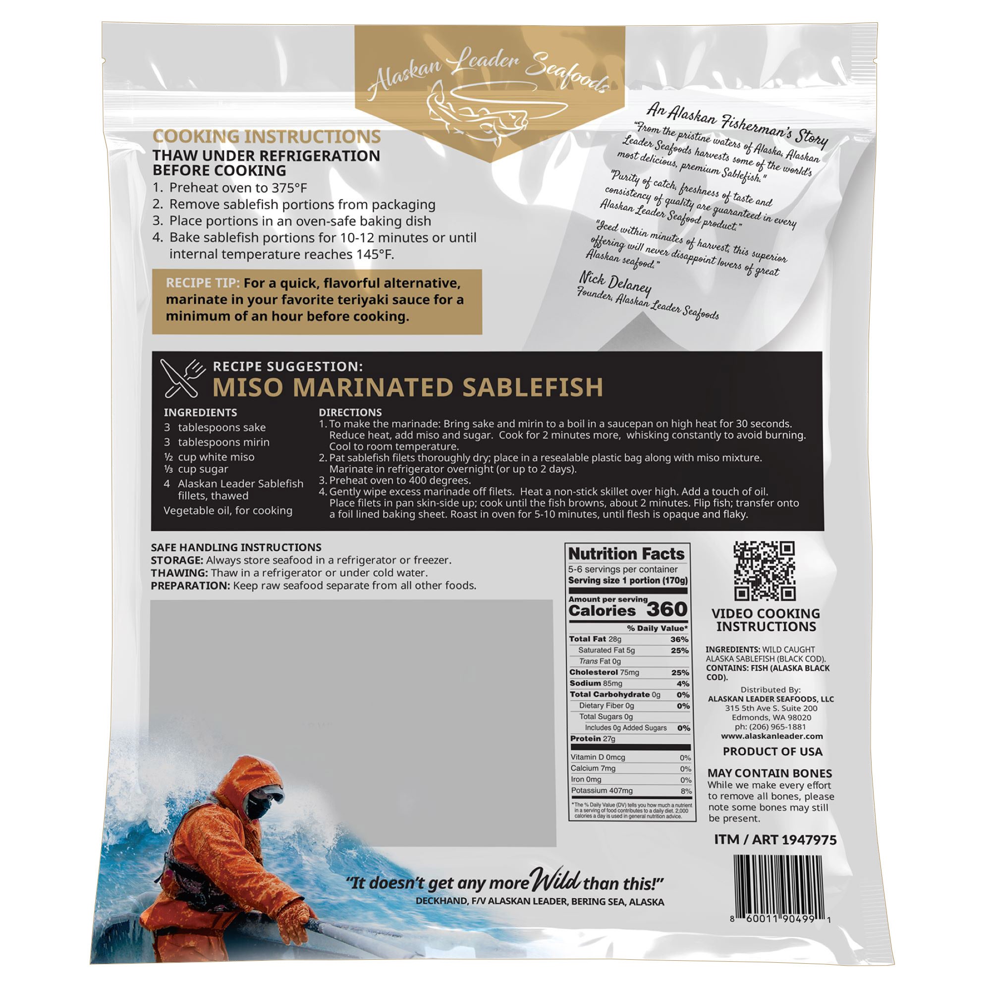 Alaskan Leader Seafood Black Cod 2 lbs - $24.97 at Costco