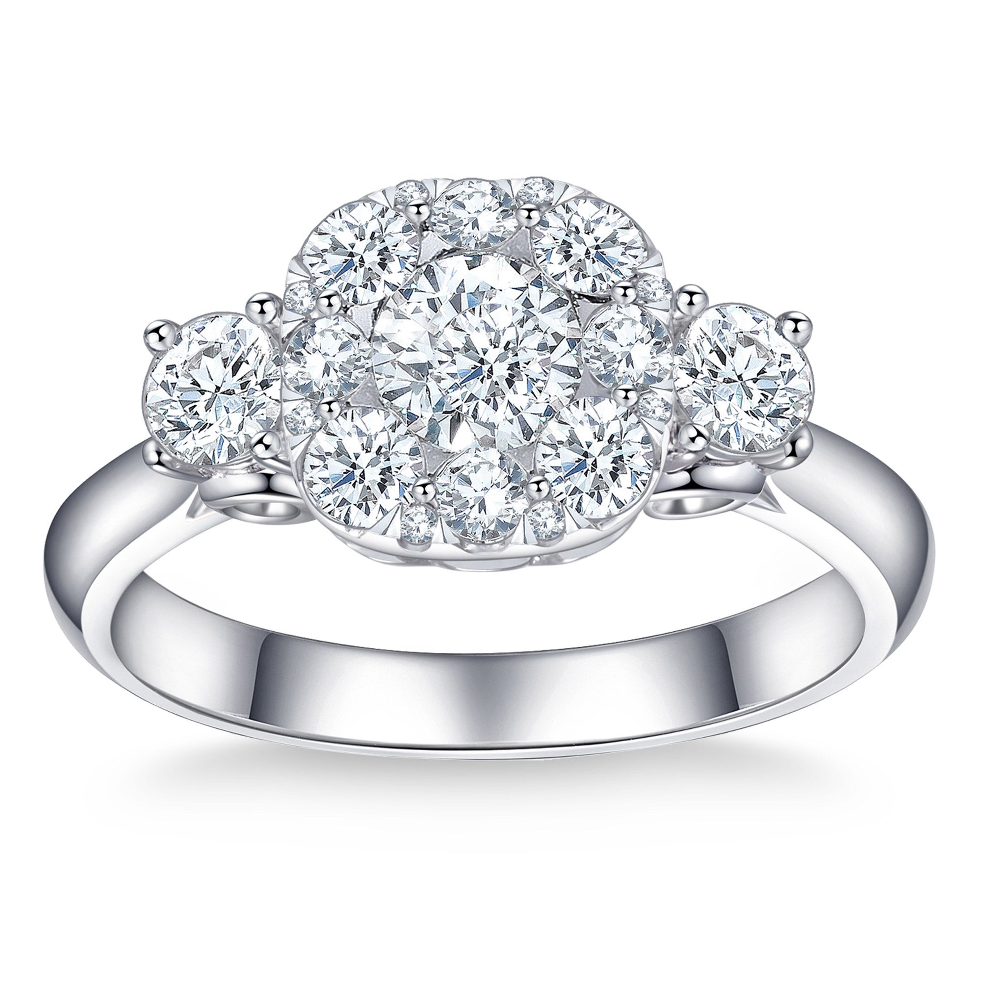 Platinum VS2 I 1.33ctw Round Diamond Ring (0.50ct Center) (#1297263 ...